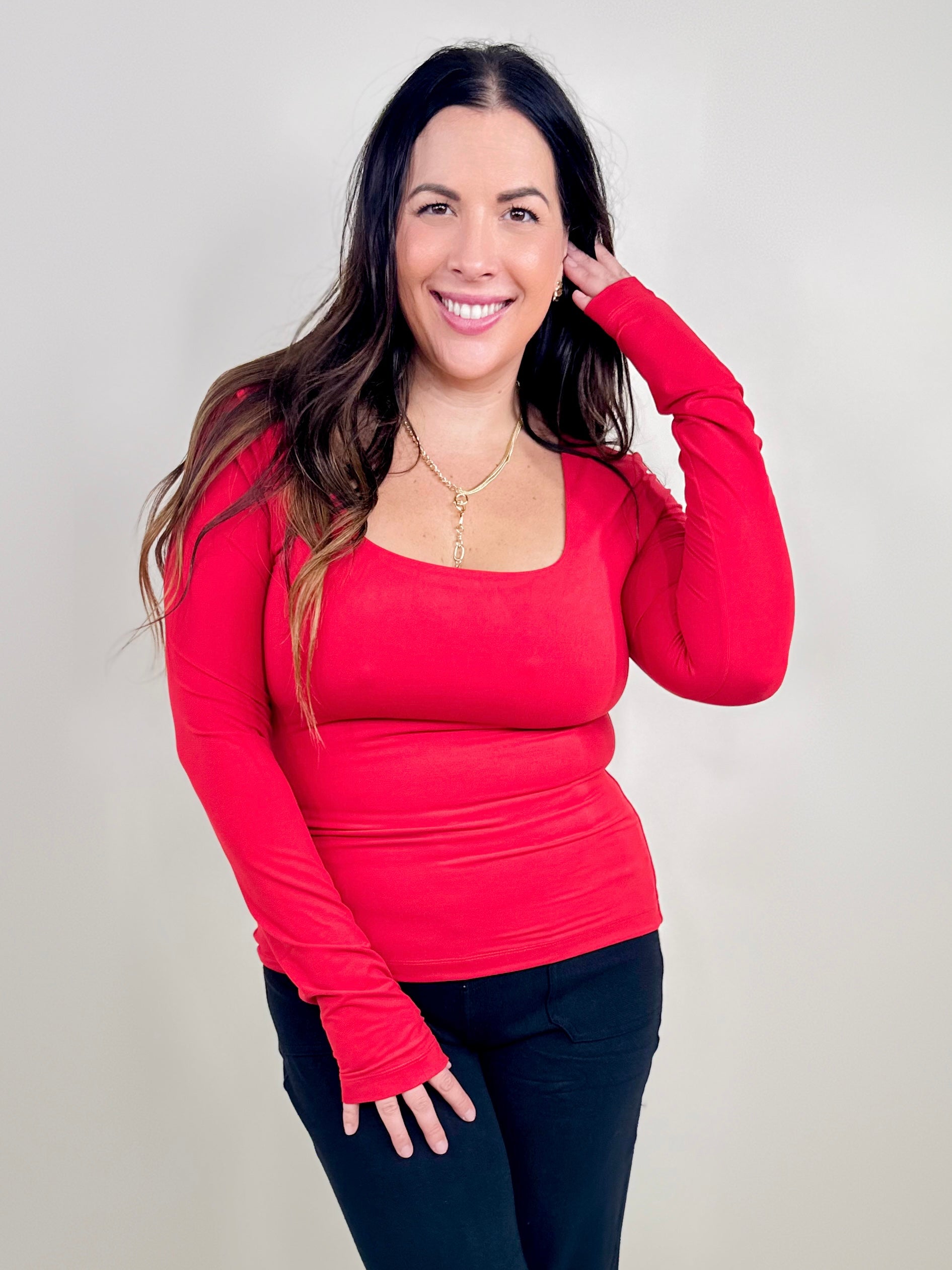 That's My Cue Long Sleeve Top-120 Long Sleeve Tops-Rae Mode-Heathered Boho Boutique, Women's Fashion and Accessories in Palmetto, FL