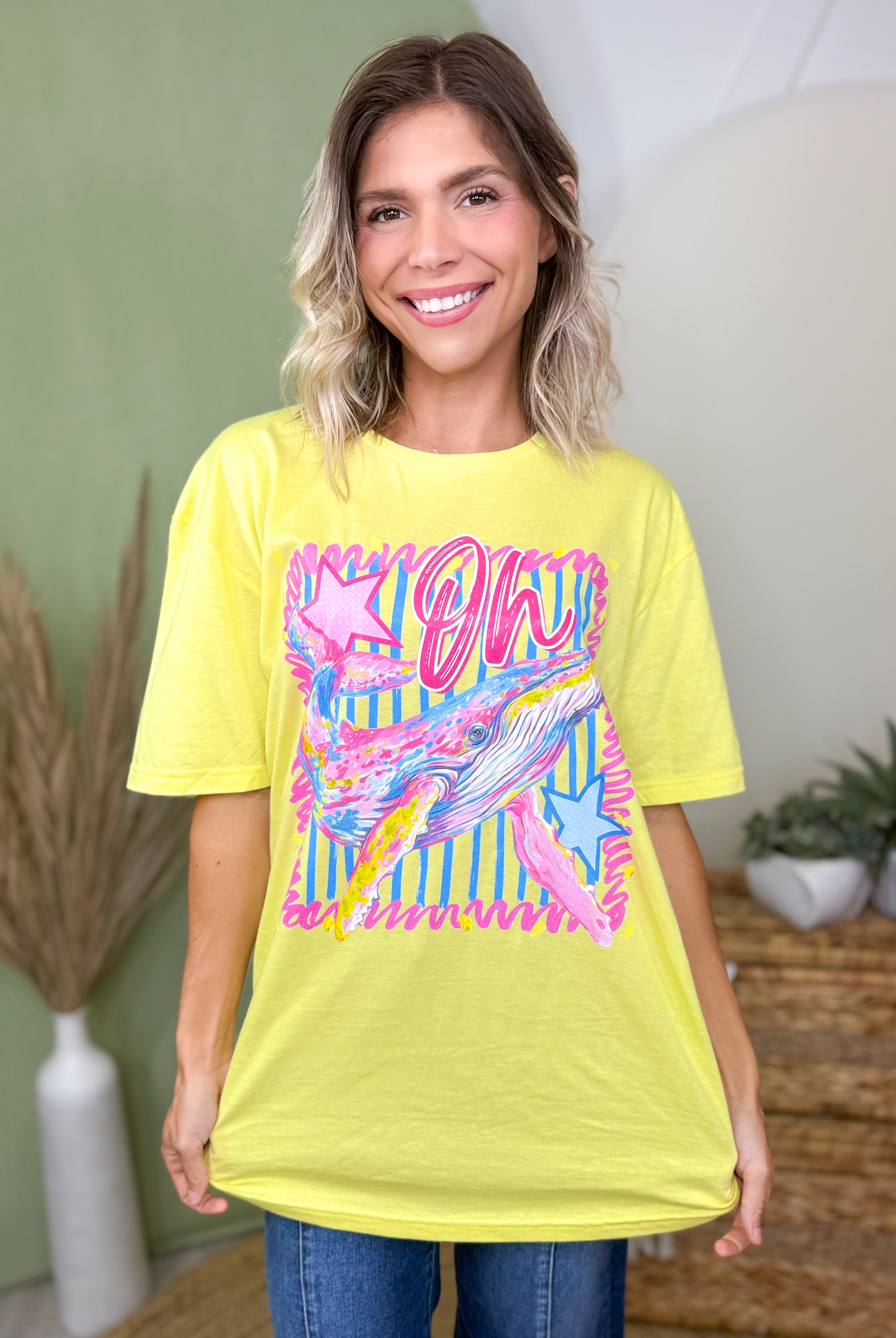 Oh Whale! Graphic Tee-130 Graphic Tees-Heathered Boho-Heathered Boho Boutique, Women's Fashion and Accessories in Palmetto, FL