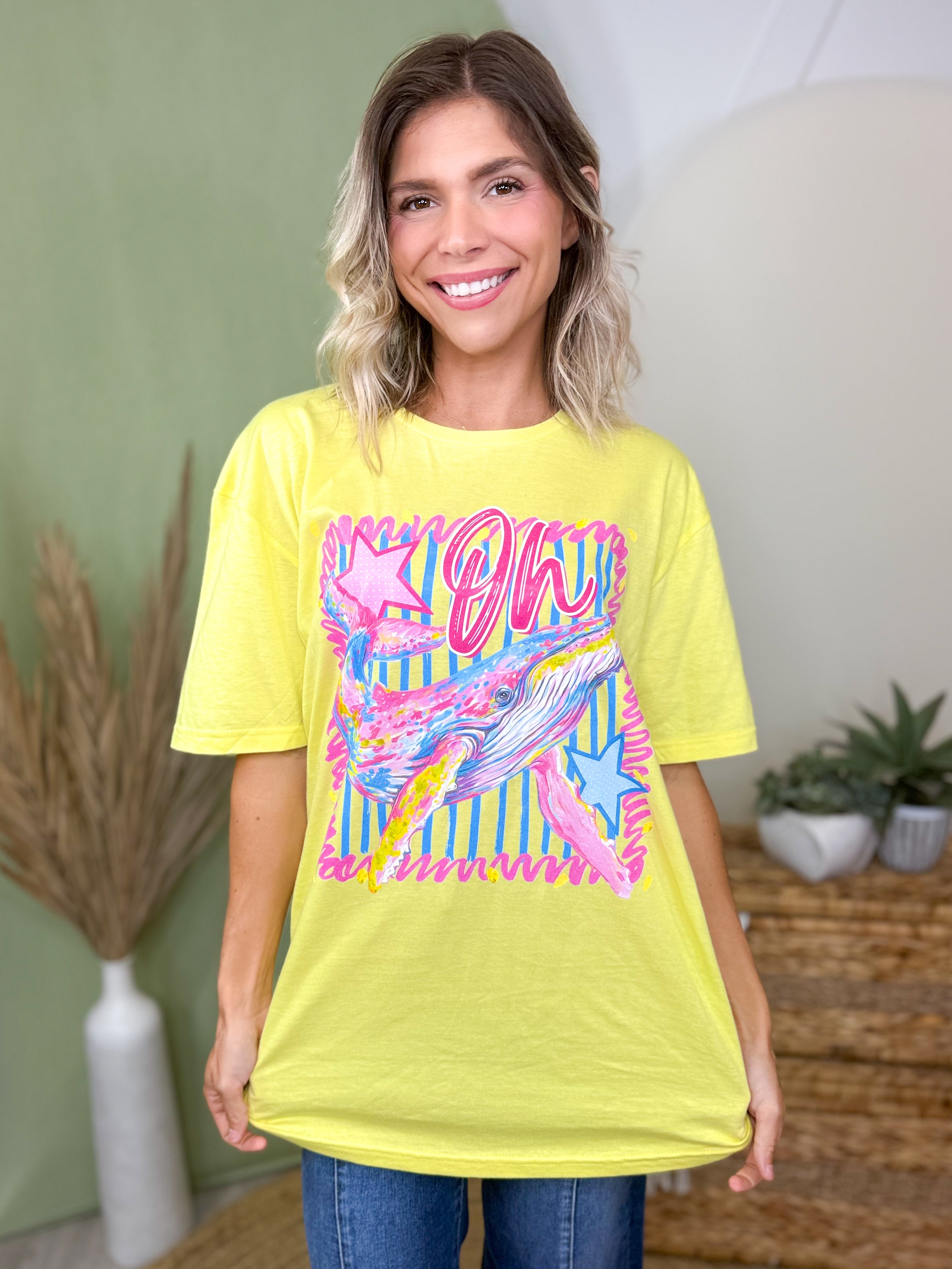 Oh Whale! Graphic Tee-130 Graphic Tees-Heathered Boho-Heathered Boho Boutique, Women's Fashion and Accessories in Palmetto, FL