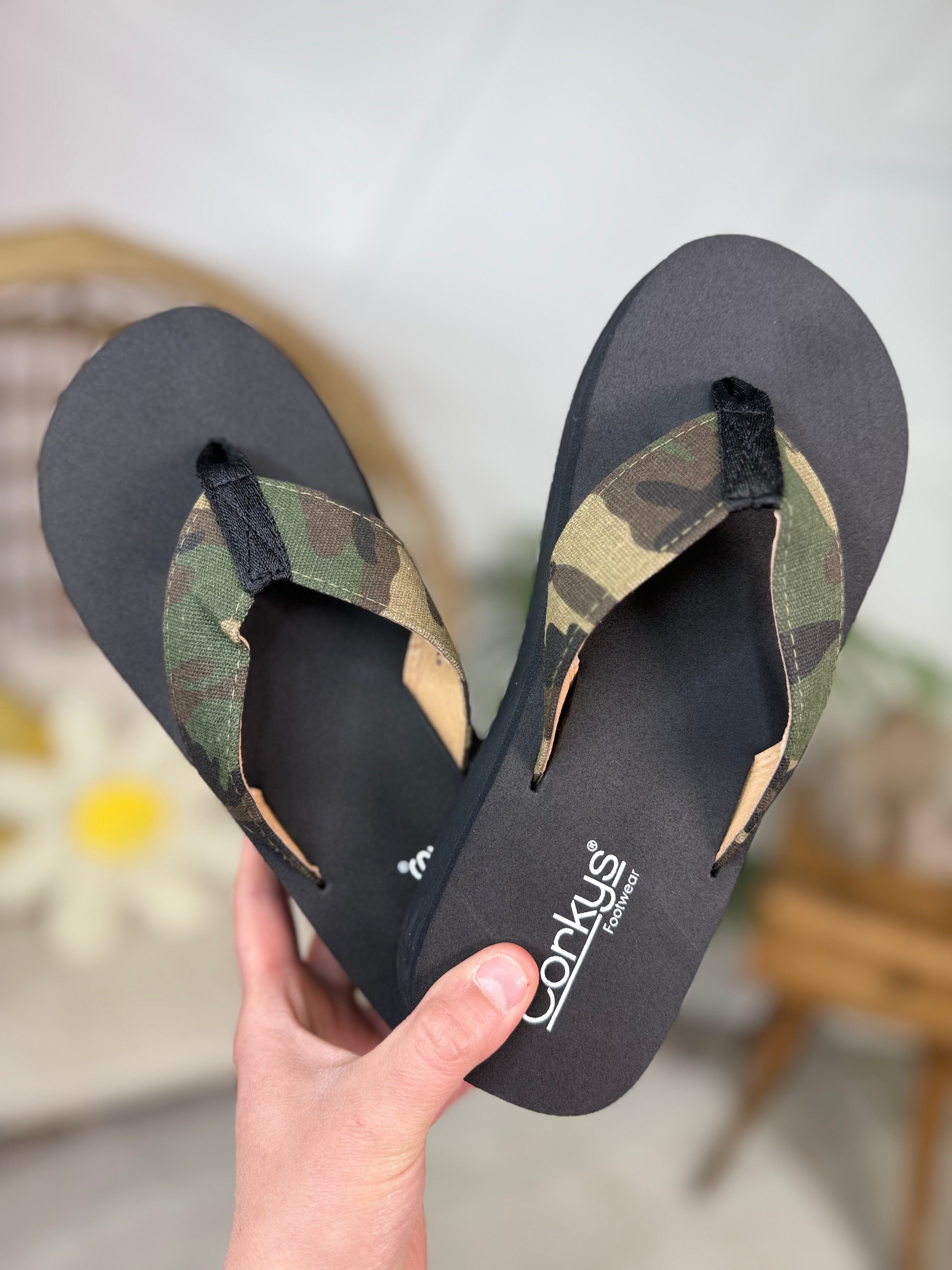 Overboard Sandals - Camo-350 Shoes-Corkys-Heathered Boho Boutique, Women's Fashion and Accessories in Palmetto, FL