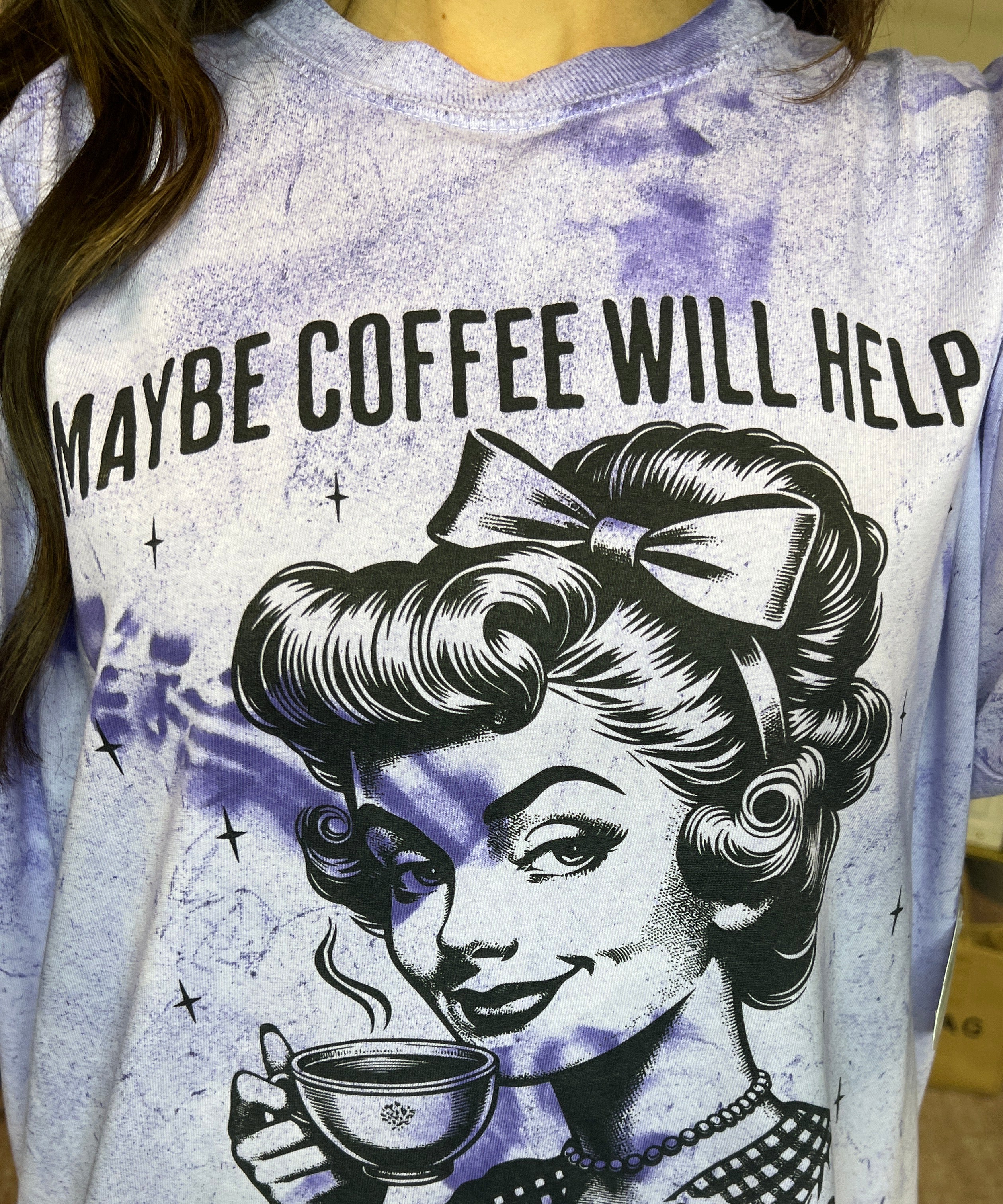 Maybe Coffee Will Help Graphic Tee-130 Graphic Tees-Heathered Boho-Heathered Boho Boutique, Women's Fashion and Accessories in Palmetto, FL