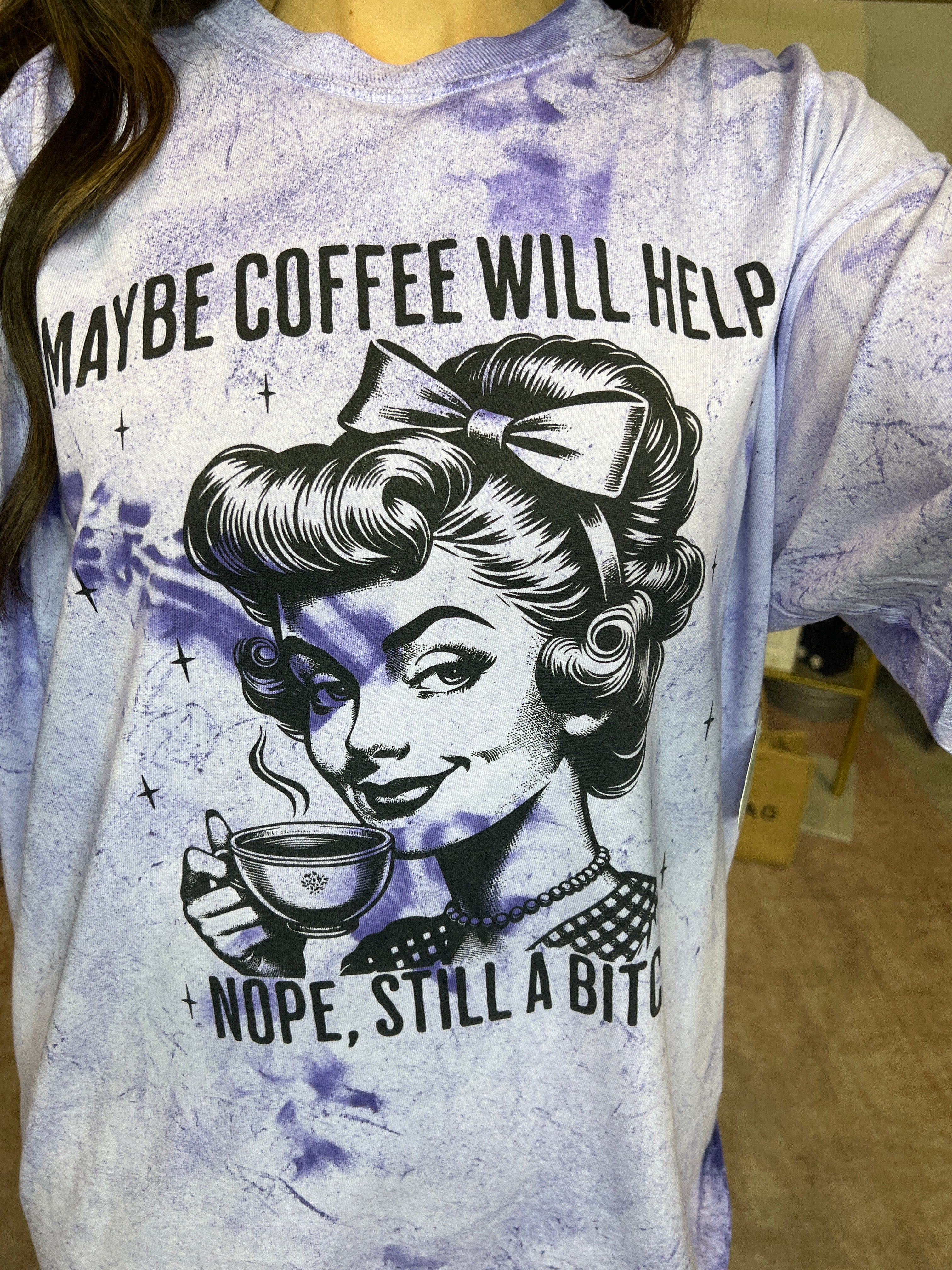 Maybe Coffee Will Help Graphic Tee-130 Graphic Tees-Heathered Boho-Heathered Boho Boutique, Women's Fashion and Accessories in Palmetto, FL