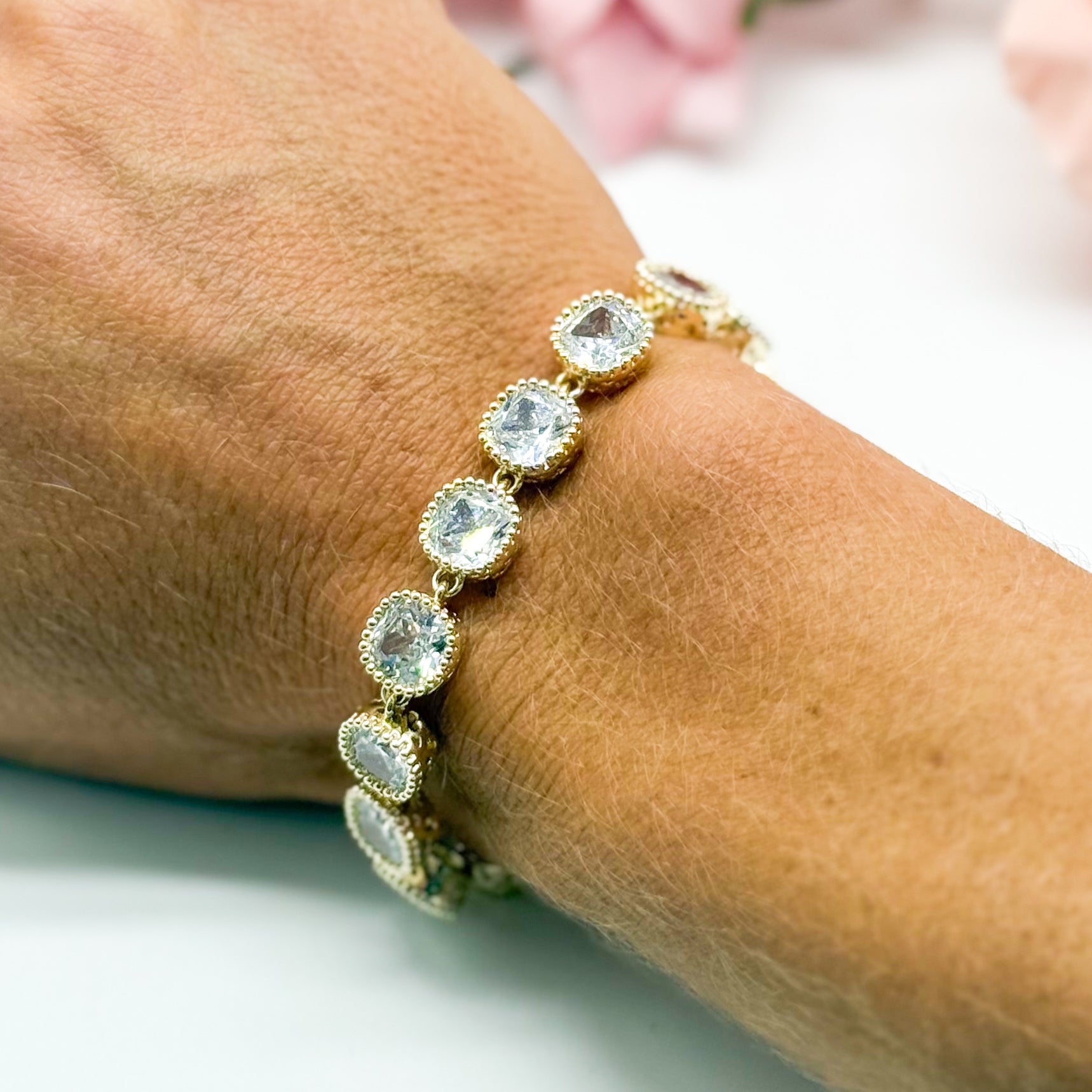 Attention Getting Tennis Bracelet-310 Jewelry-Millenx Accessories, LLC.-Heathered Boho Boutique, Women's Fashion and Accessories in Palmetto, FL