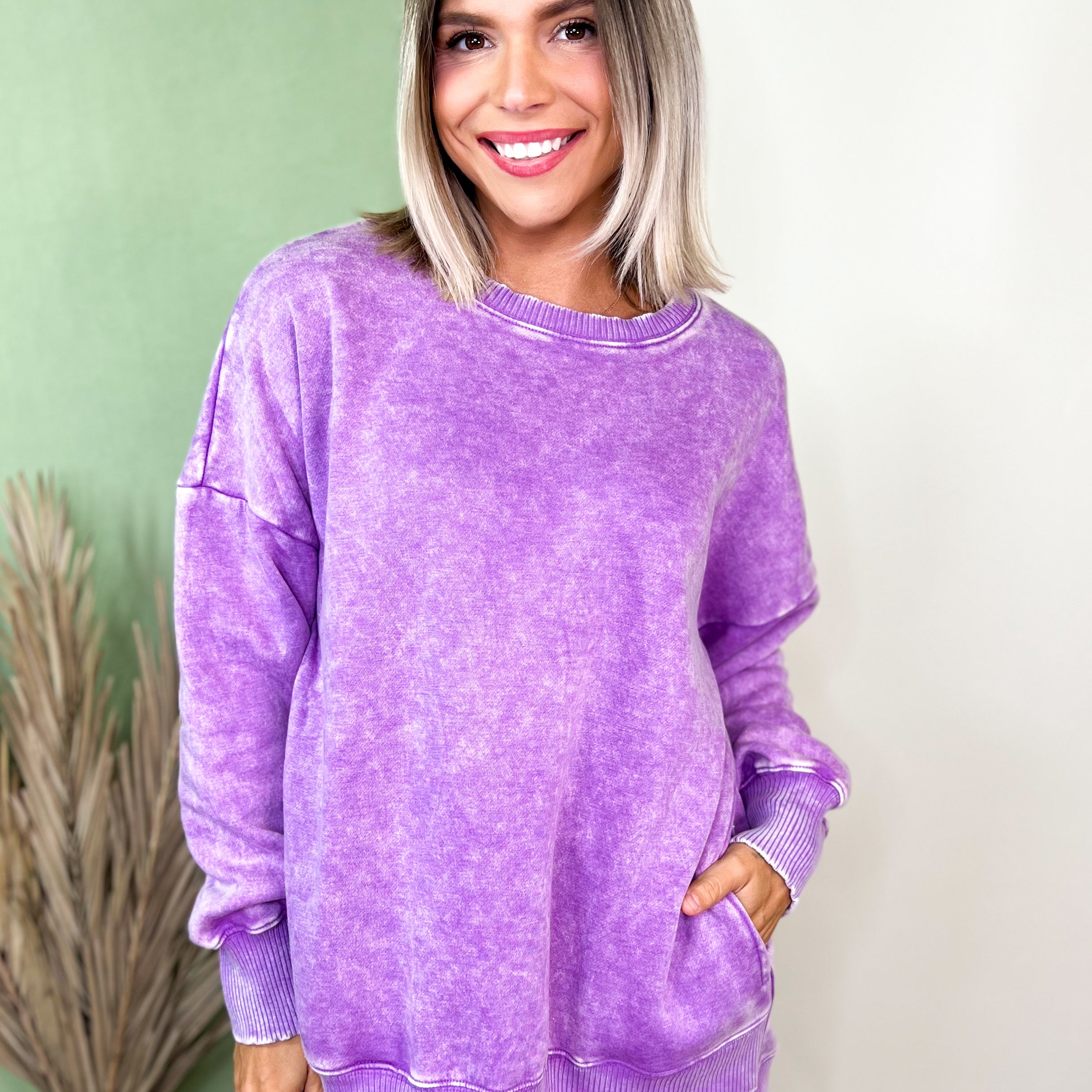 Restock: Picked Just for You Pullover-120 LONG SLEEVE TOPS-ZENANA-Heathered Boho Boutique, Women's Fashion and Accessories in Palmetto, FL