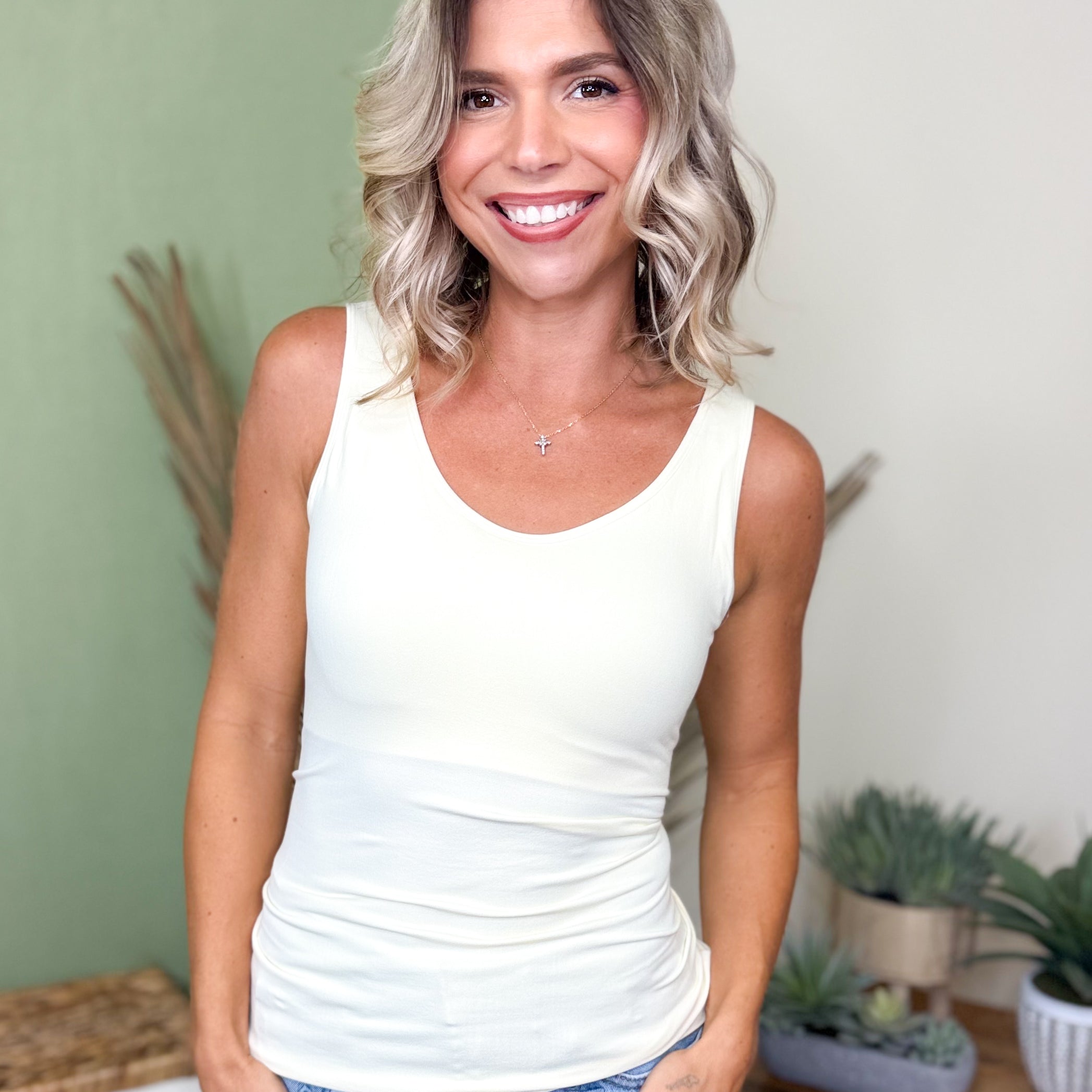 Restock: Easy Life Built in Bra Tank Top-100 TANK/CROP TOPS-YELETE-Heathered Boho Boutique, Women's Fashion and Accessories in Palmetto, FL