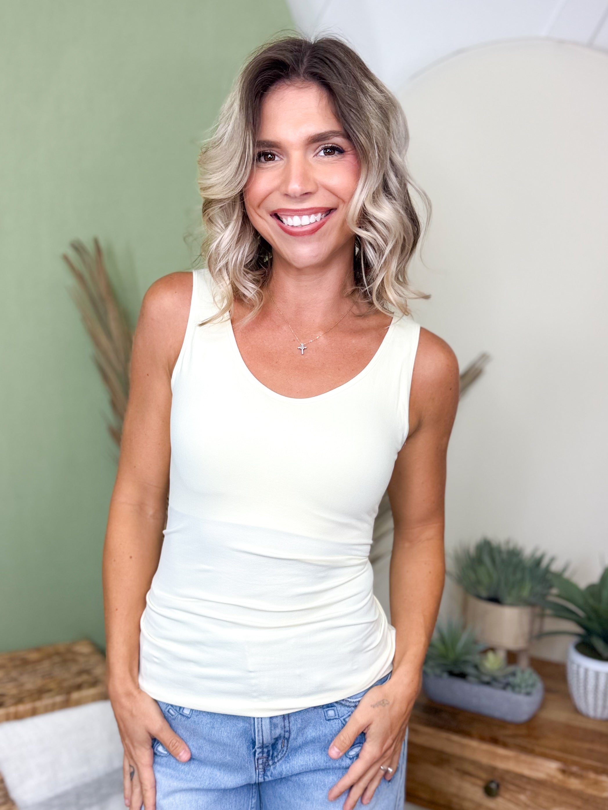 Restock: Easy Life Built in Bra Tank Top-100 TANK/CROP TOPS-YELETE-Heathered Boho Boutique, Women's Fashion and Accessories in Palmetto, FL