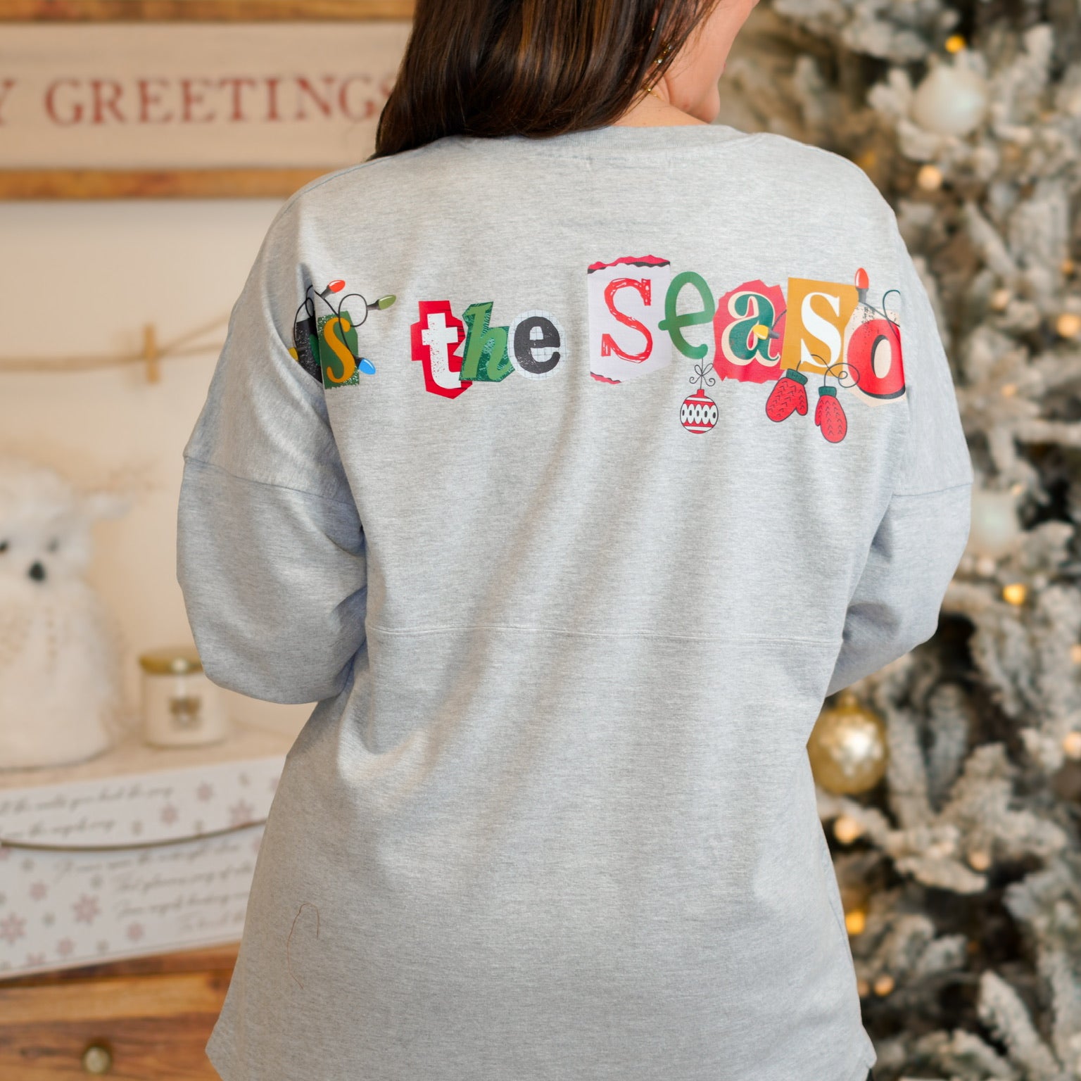 Tis the Season Spirit Shirt-130 Graphic Tees-SUGAR STITCH-Heathered Boho Boutique, Women's Fashion and Accessories in Palmetto, FL