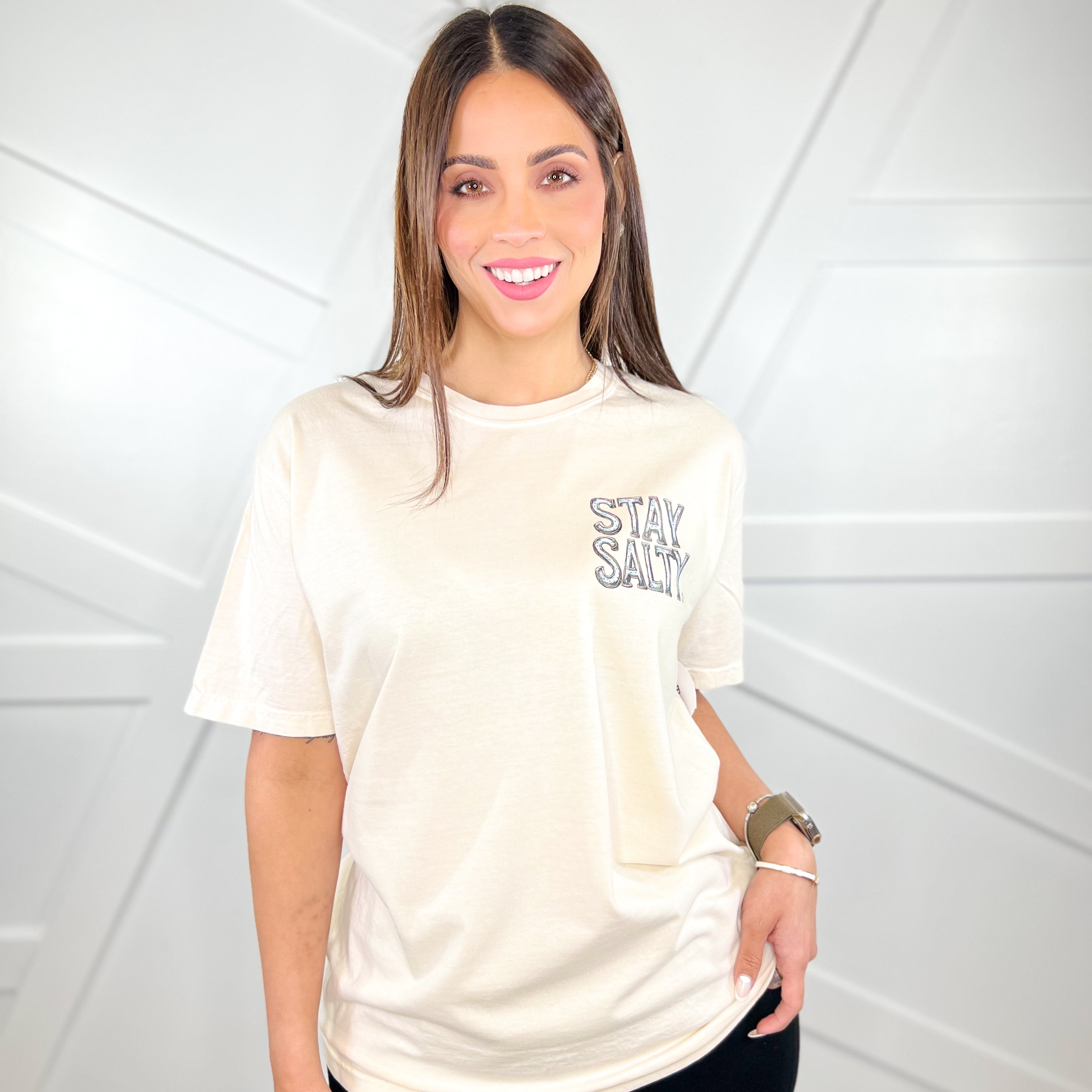 Stay Salty Graphic Tee-130 Graphic Tees-Heathered Boho-Heathered Boho Boutique, Women's Fashion and Accessories in Palmetto, FL