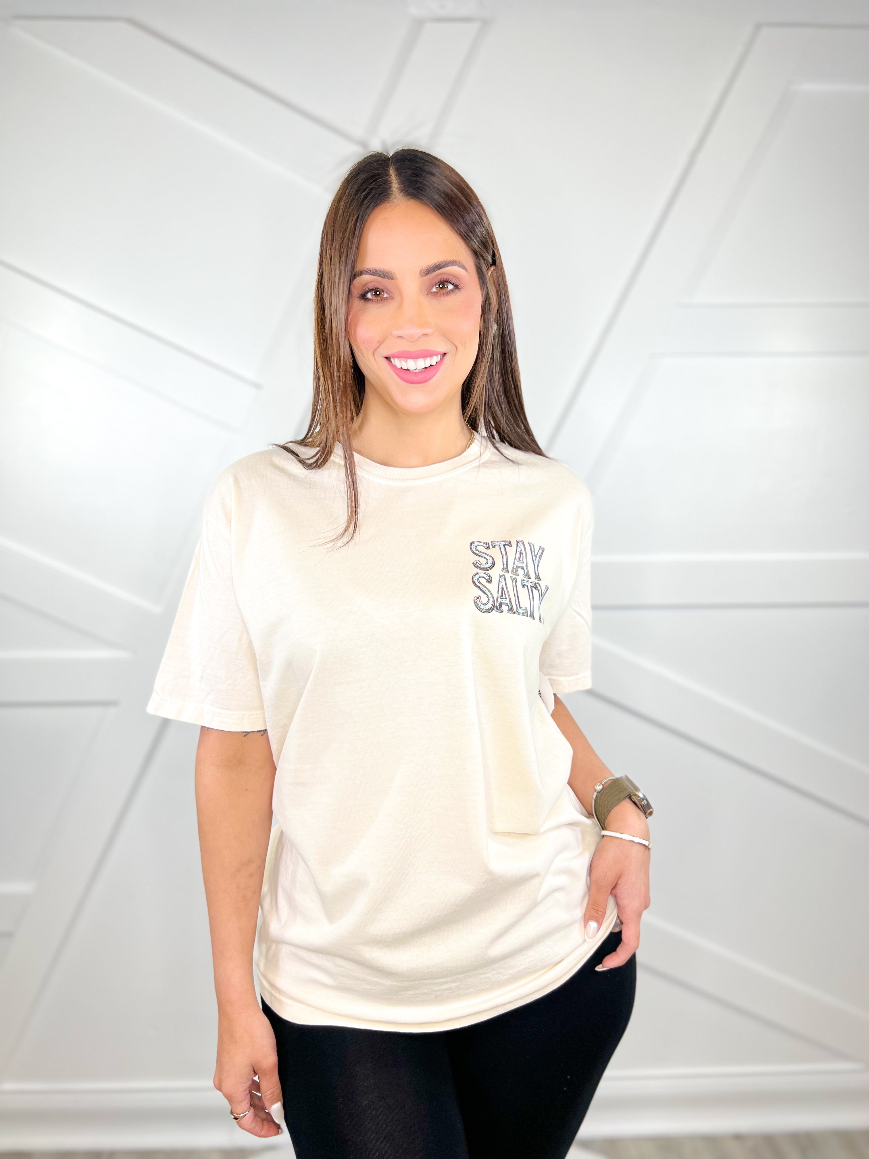 Stay Salty Graphic Tee-130 Graphic Tees-Heathered Boho-Heathered Boho Boutique, Women's Fashion and Accessories in Palmetto, FL