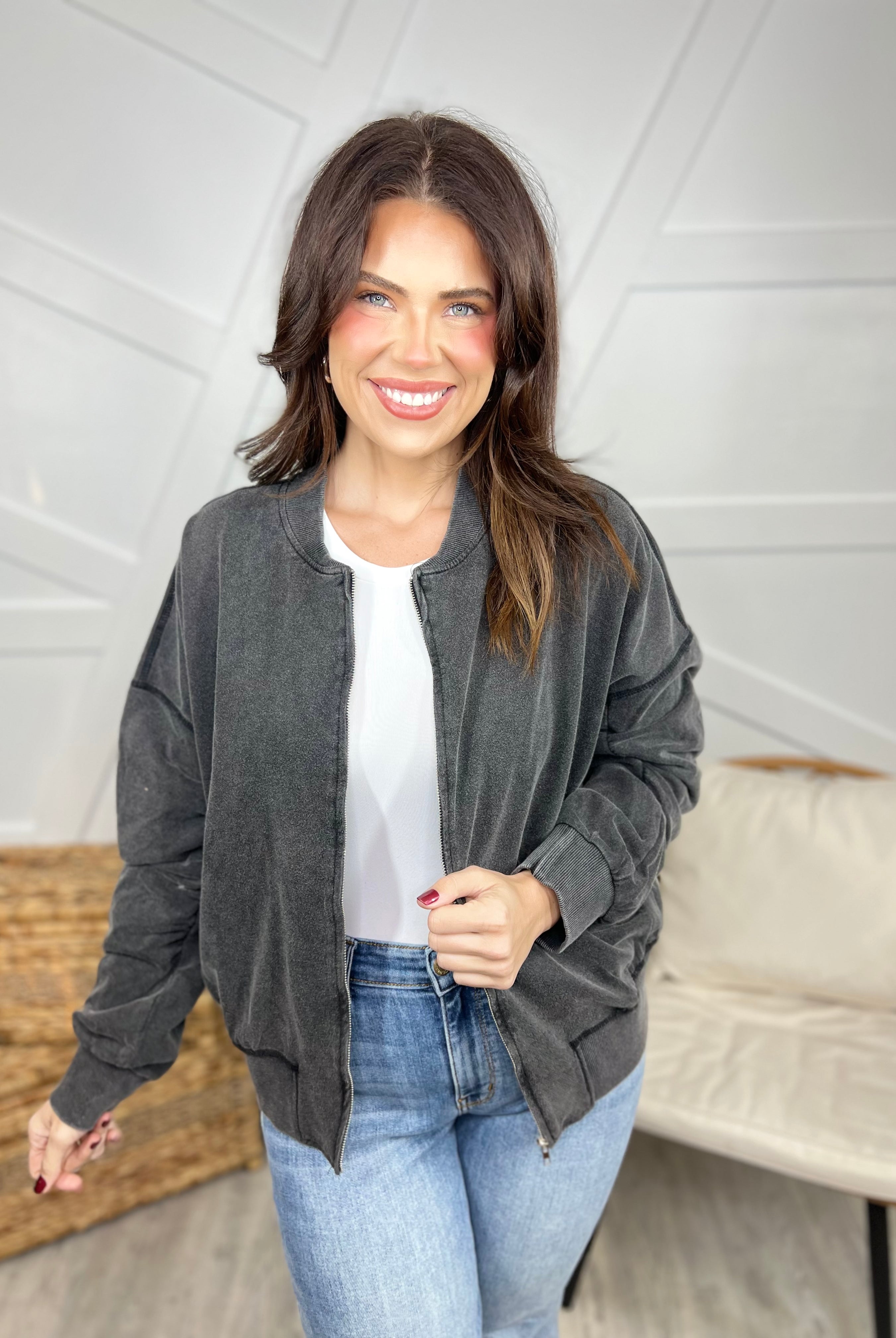 BLACK FRIDAY: Squad Jacket-200 JACKETS/SHACKETS-White Birch-Heathered Boho Boutique, Women's Fashion and Accessories in Palmetto, FL