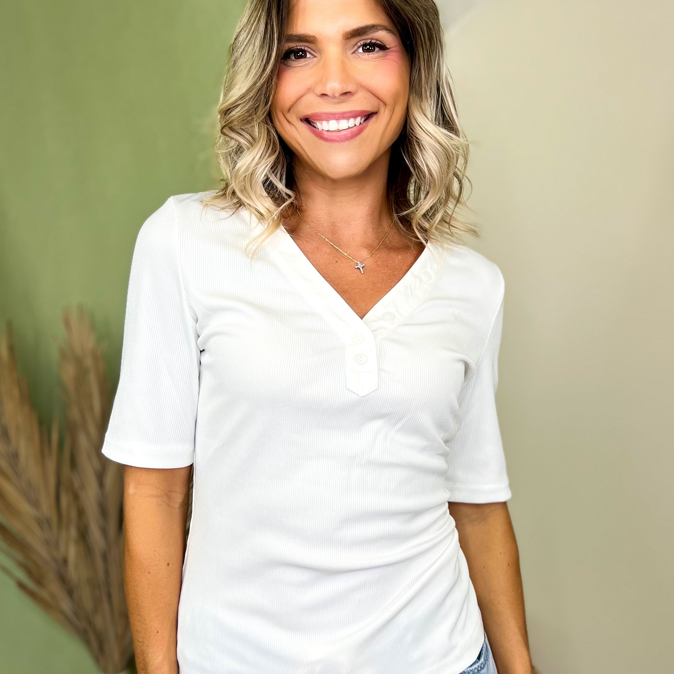The Everyday Ribbed Top-110 SHORT SLEEVE TOP-POLAGRAM-Heathered Boho Boutique, Women's Fashion and Accessories in Palmetto, FL