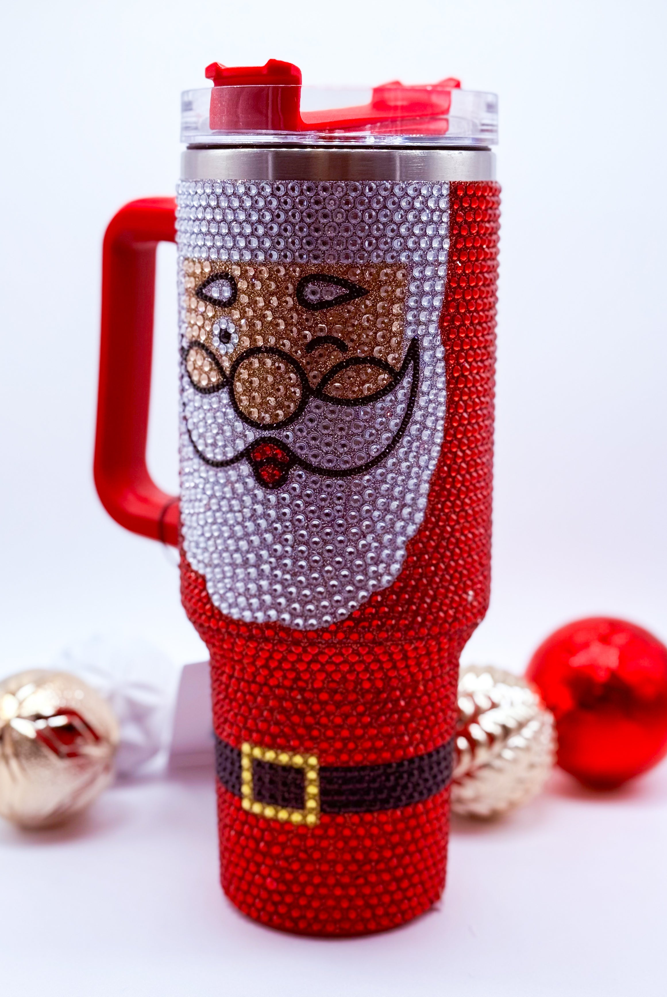 40oz Bling Santa Tumbler-340 Other Accessories-Nima Accessories Inc-Heathered Boho Boutique, Women's Fashion and Accessories in Palmetto, FL