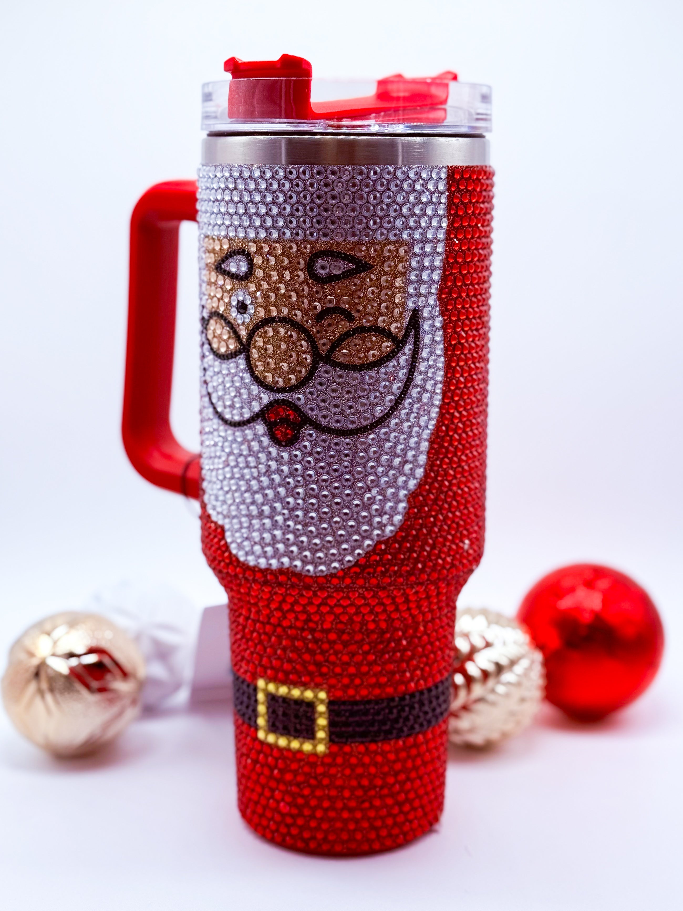 40oz Bling Santa Tumbler-340 Other Accessories-Nima Accessories Inc-Heathered Boho Boutique, Women's Fashion and Accessories in Palmetto, FL