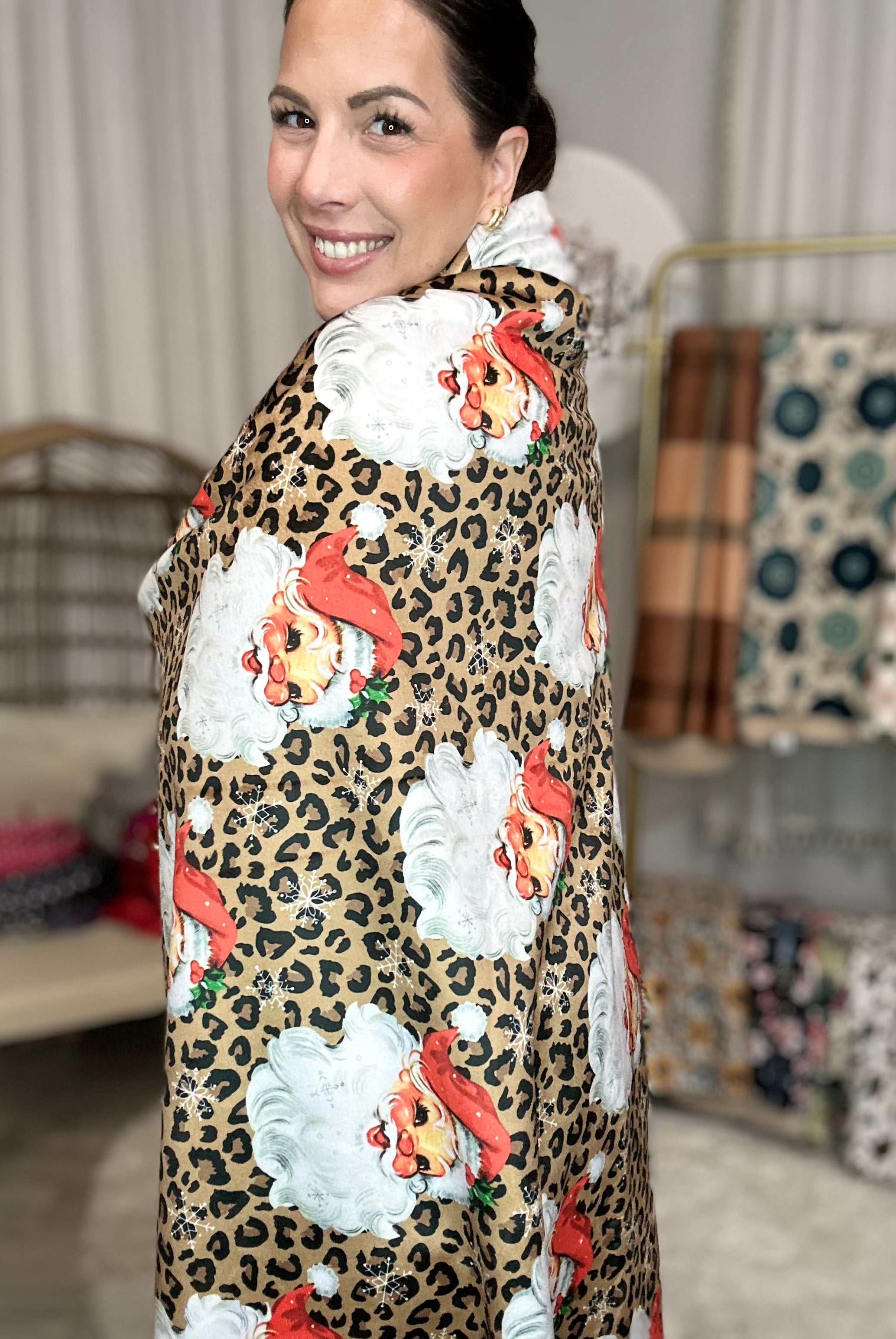 Leopard Santa Cloud Luxe Blanket-340 Other Accessories-Heathered Boho-Heathered Boho Boutique, Women's Fashion and Accessories in Palmetto, FL