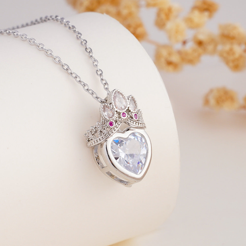 π Crown Jewel Heart Necklace-310 JEWELRY-NIHAO JEWELRY-Heathered Boho Boutique, Women's Fashion and Accessories in Palmetto, FL
