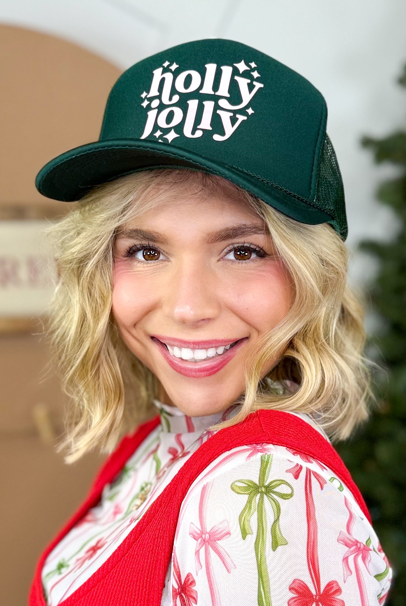 Holly Jolly Hat-330 Headwear-Stated-Heathered Boho Boutique, Women's Fashion and Accessories in Palmetto, FL