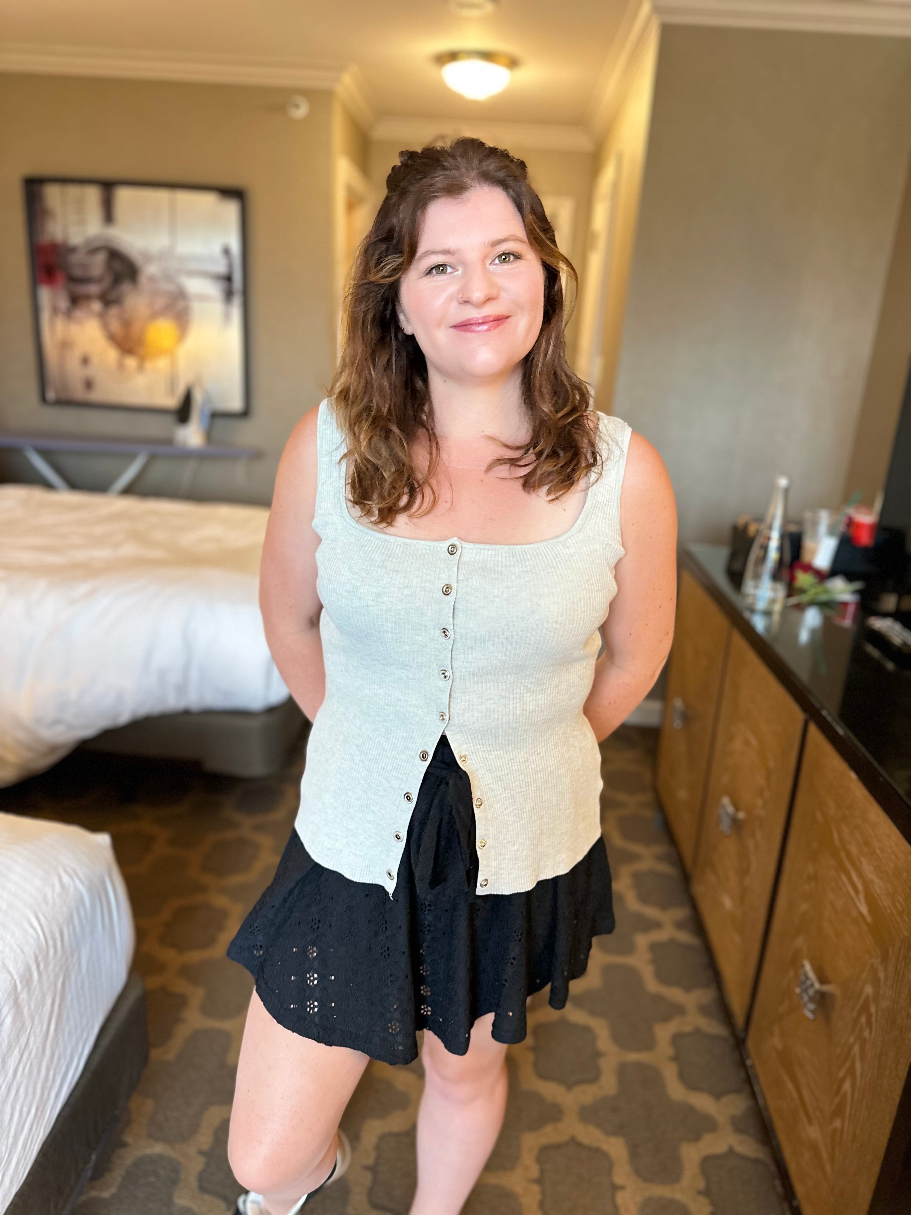 Spot On Tank Top-100 TANK/CROP TOPS-White Birch-Heathered Boho Boutique, Women's Fashion and Accessories in Palmetto, FL