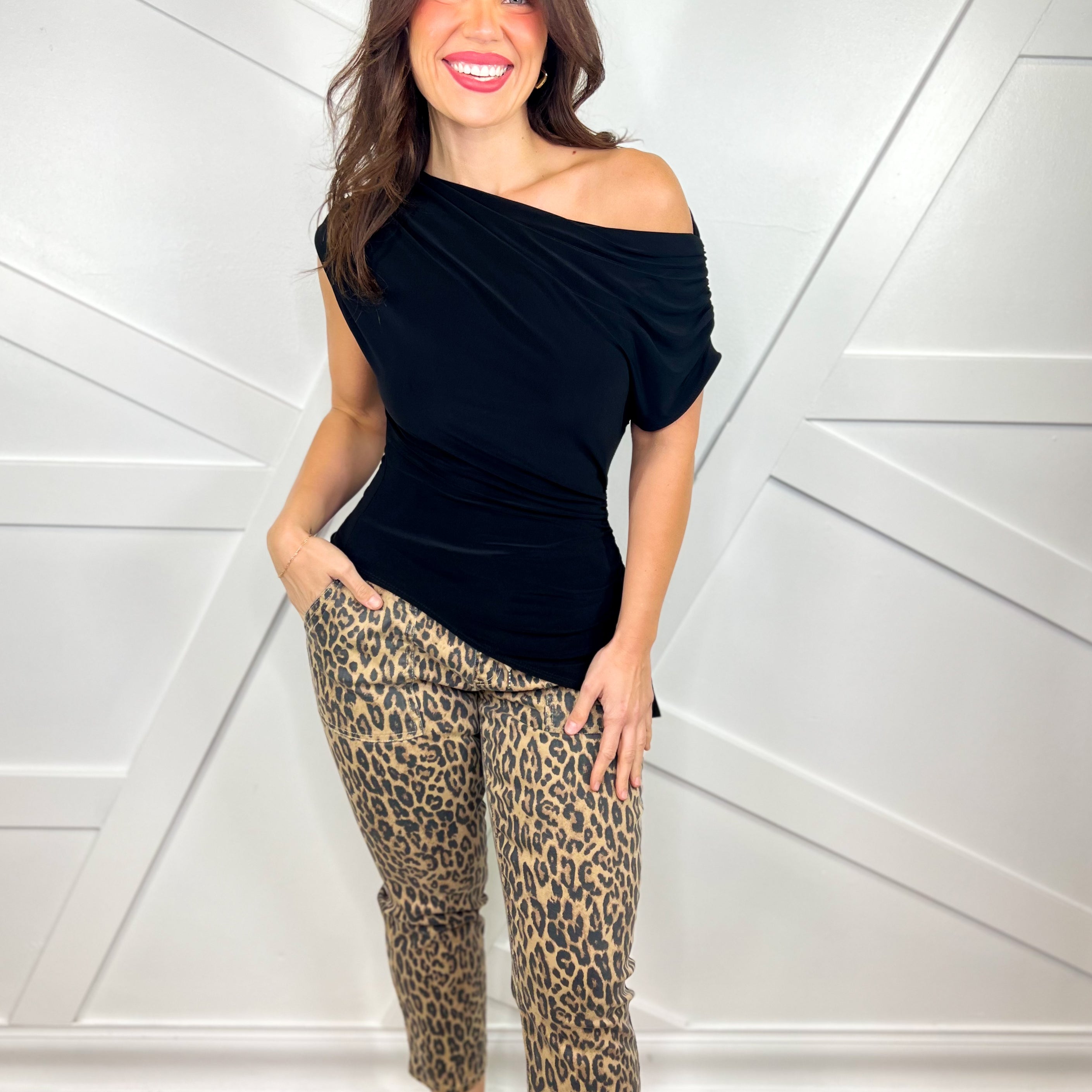 Restock: Key to Style Straight Leg Pants - Cheetah-150 PANTS-YMI-Heathered Boho Boutique, Women's Fashion and Accessories in Palmetto, FL