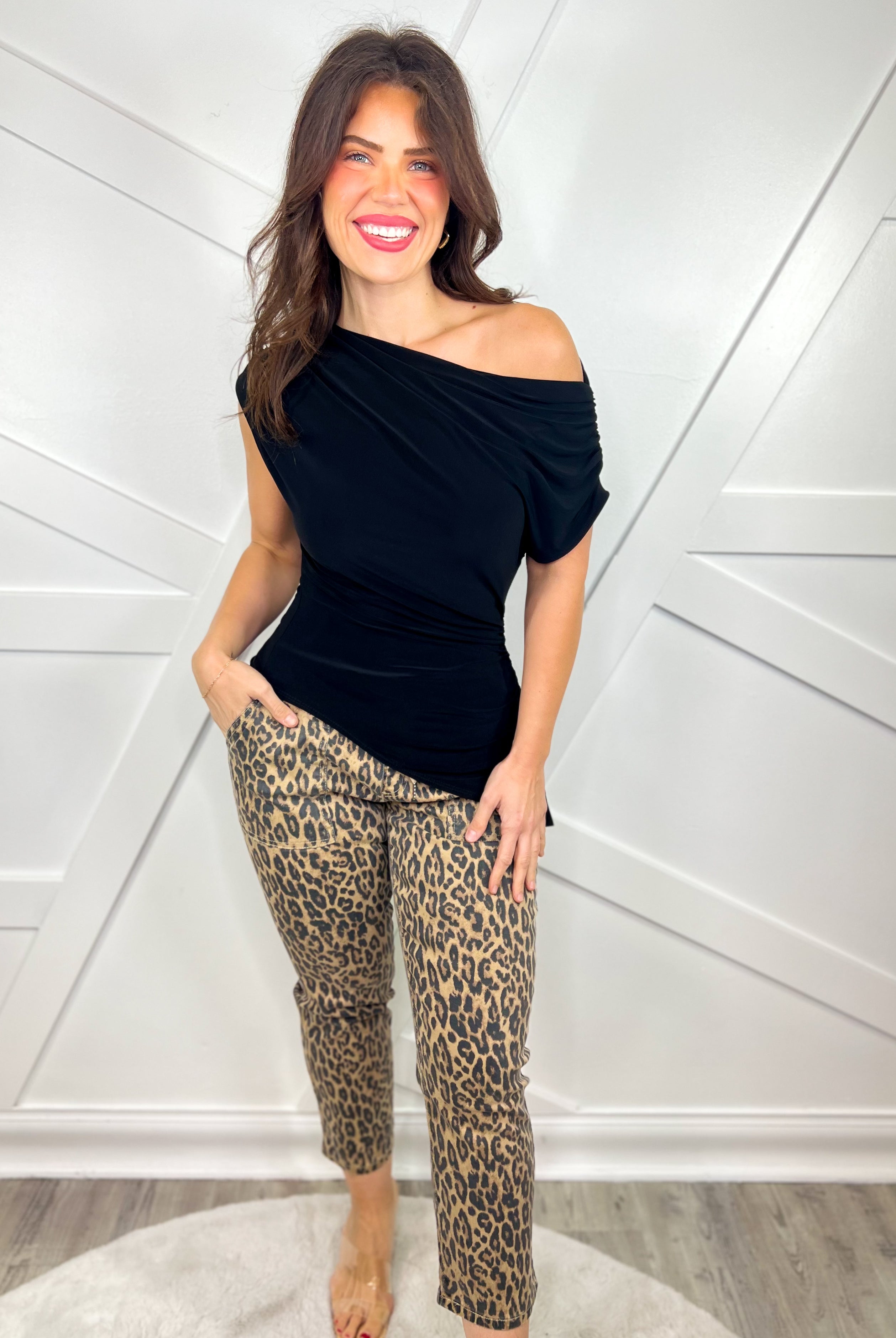 Restock: Key to Style Straight Leg Pants - Cheetah-150 PANTS-YMI-Heathered Boho Boutique, Women's Fashion and Accessories in Palmetto, FL