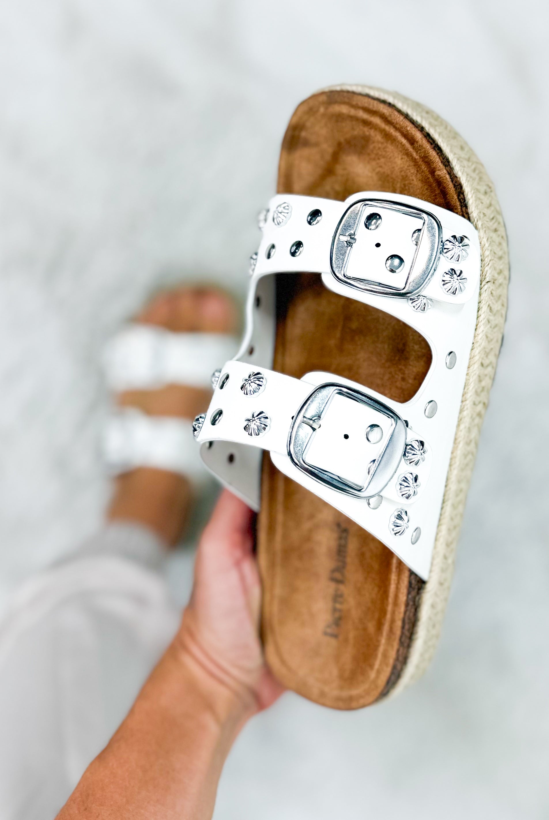 Club Platform Sandals - White-350 SHOES-OLEM SHOE-Heathered Boho Boutique, Women's Fashion and Accessories in Palmetto, FL