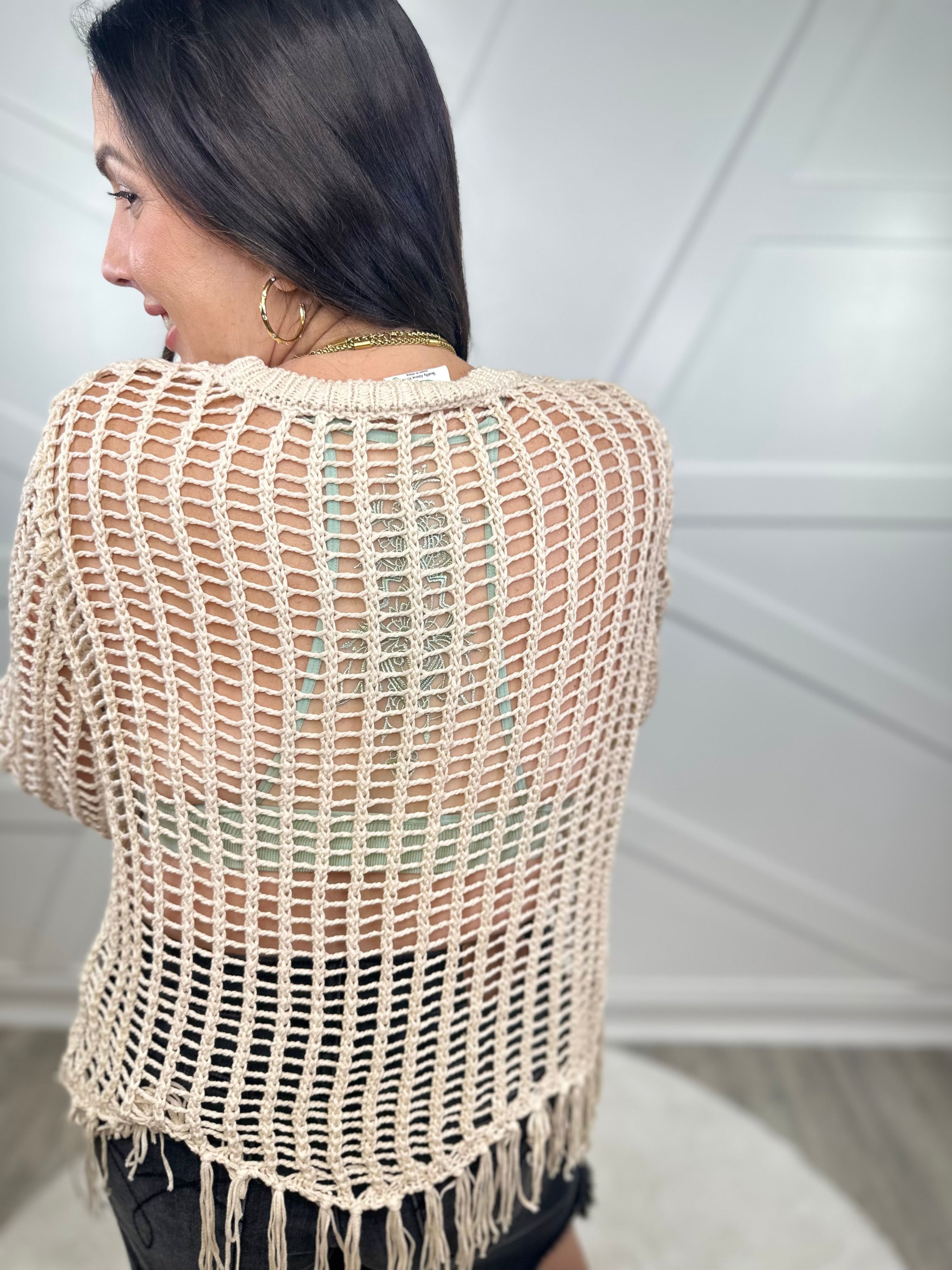 Keep It Up Fringed Top (Reg/Curvy)-120 Long Sleeve Tops-Very J-Heathered Boho Boutique, Women's Fashion and Accessories in Palmetto, FL