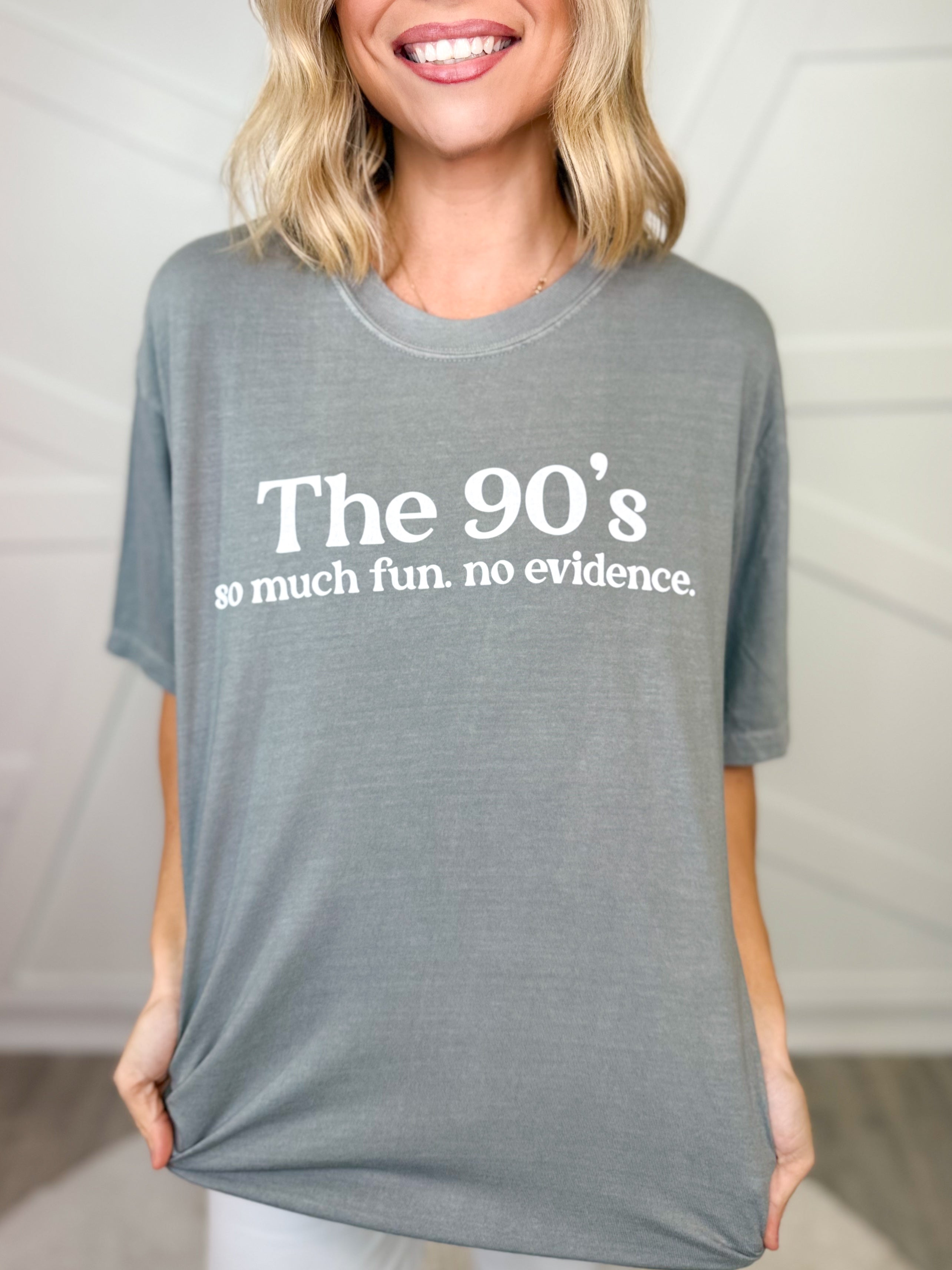 The 90's Graphic Tee - Grey-130 Graphic Tees-Heathered Boho-Heathered Boho Boutique, Women's Fashion and Accessories in Palmetto, FL