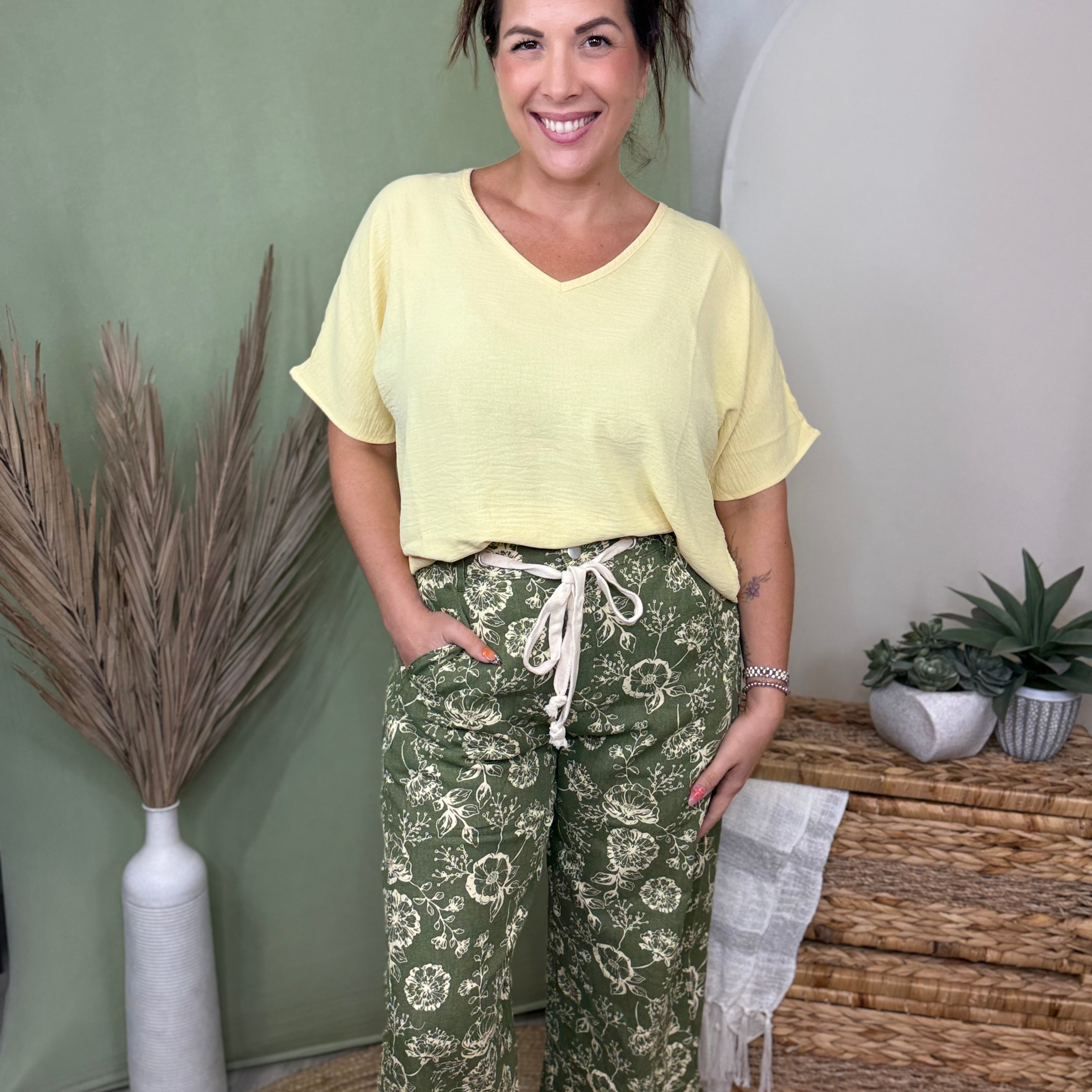 Restock: The Secret Garden Pants 🌸-150 PANTS-ODDI-Heathered Boho Boutique, Women's Fashion and Accessories in Palmetto, FL