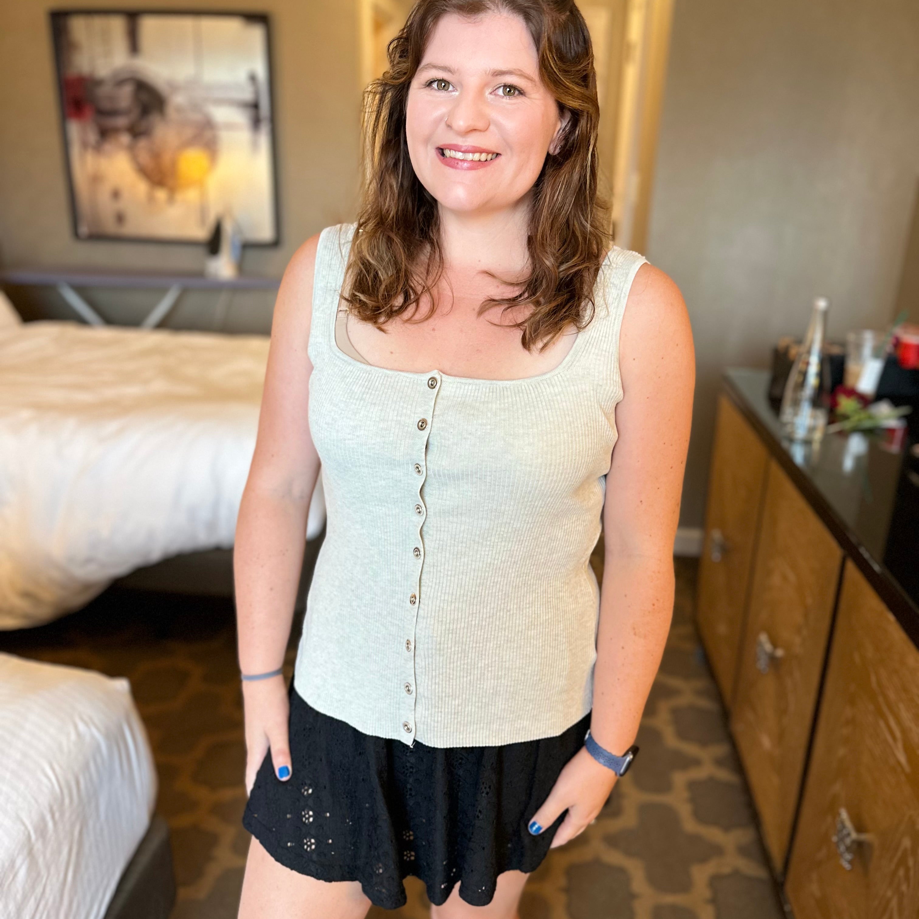 Spot On Tank Top-100 TANK/CROP TOPS-White Birch-Heathered Boho Boutique, Women's Fashion and Accessories in Palmetto, FL