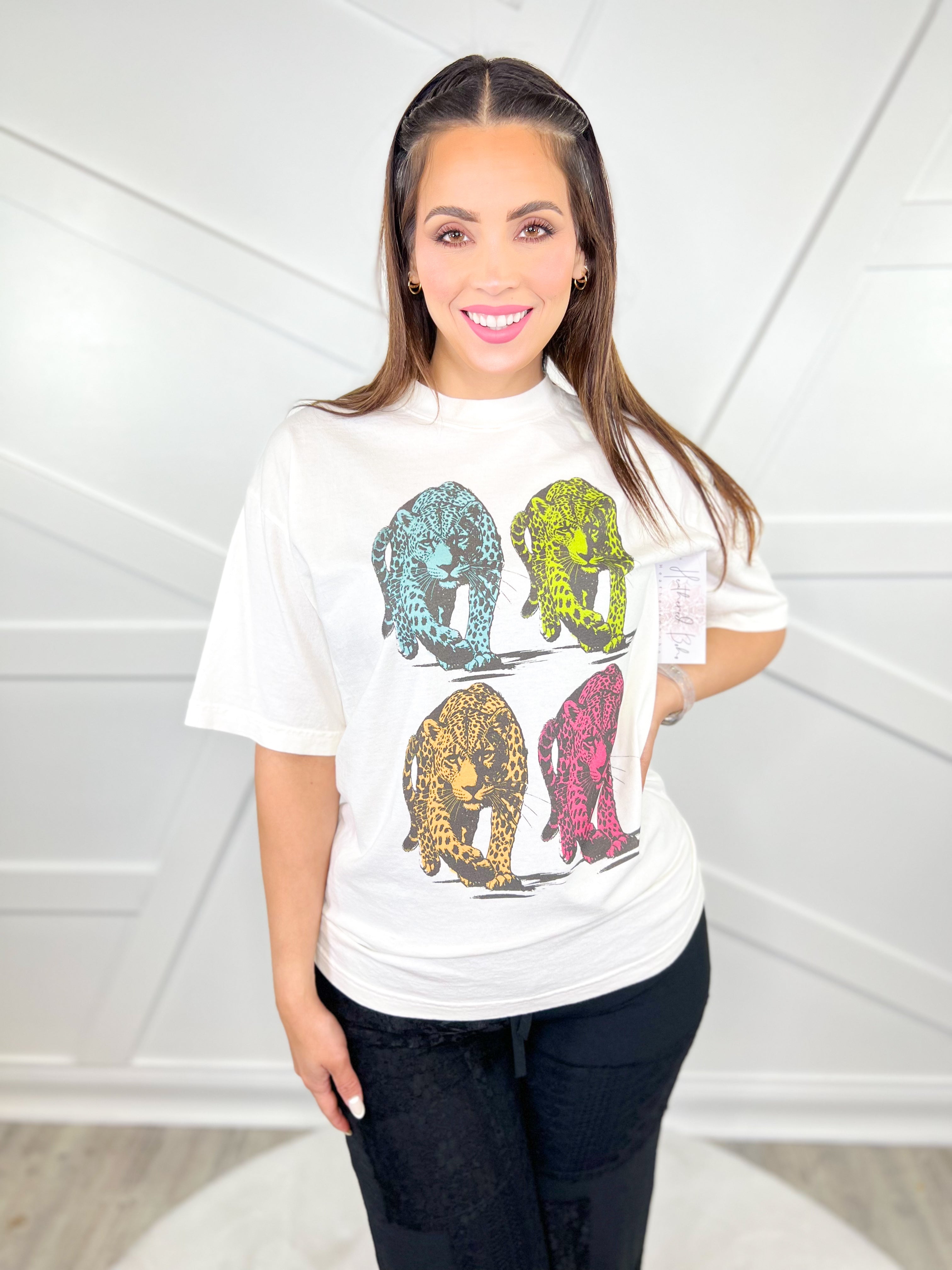 Cheetah Power Graphic Tee-130 Graphic Tees-JADE BY JANE-Heathered Boho Boutique, Women's Fashion and Accessories in Palmetto, FL