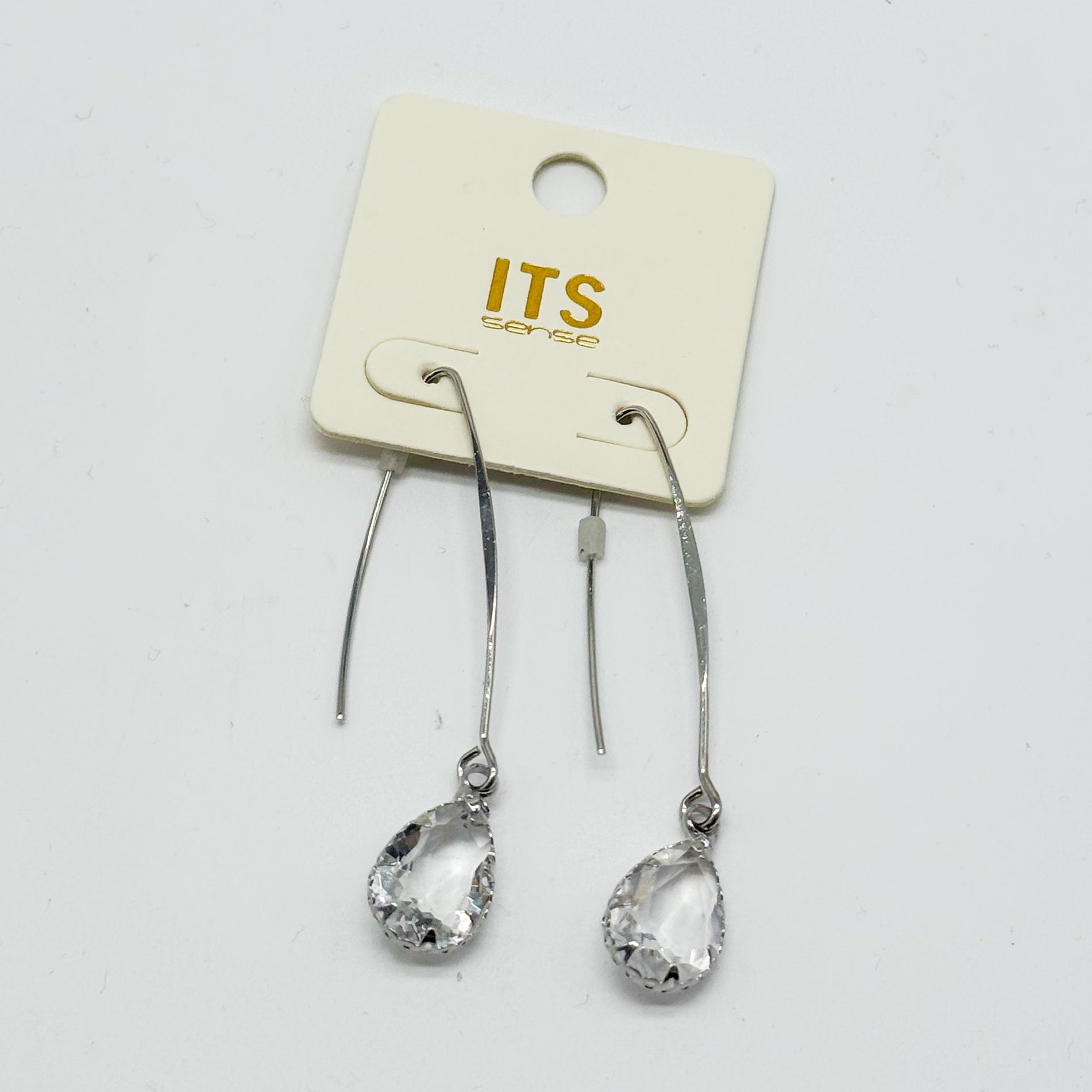 Glass Teardrop Long Earrings-310 Jewelry-RNK Jewelry-Heathered Boho Boutique, Women's Fashion and Accessories in Palmetto, FL