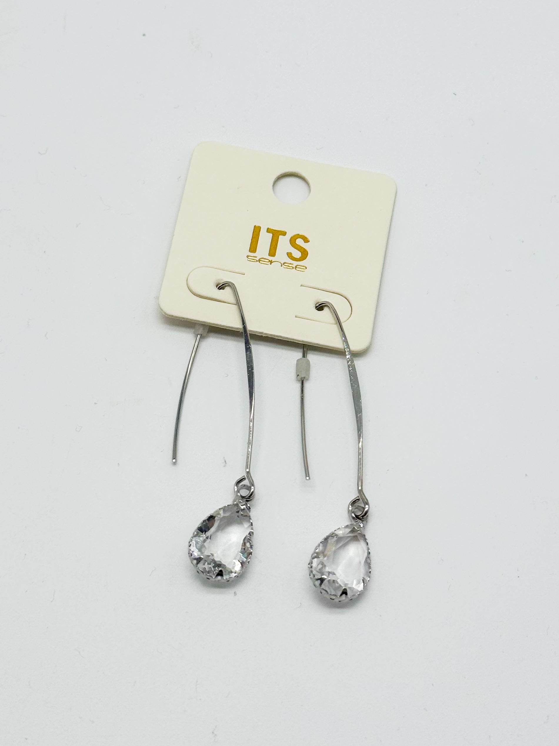 Glass Teardrop Long Earrings-310 Jewelry-RNK Jewelry-Heathered Boho Boutique, Women's Fashion and Accessories in Palmetto, FL