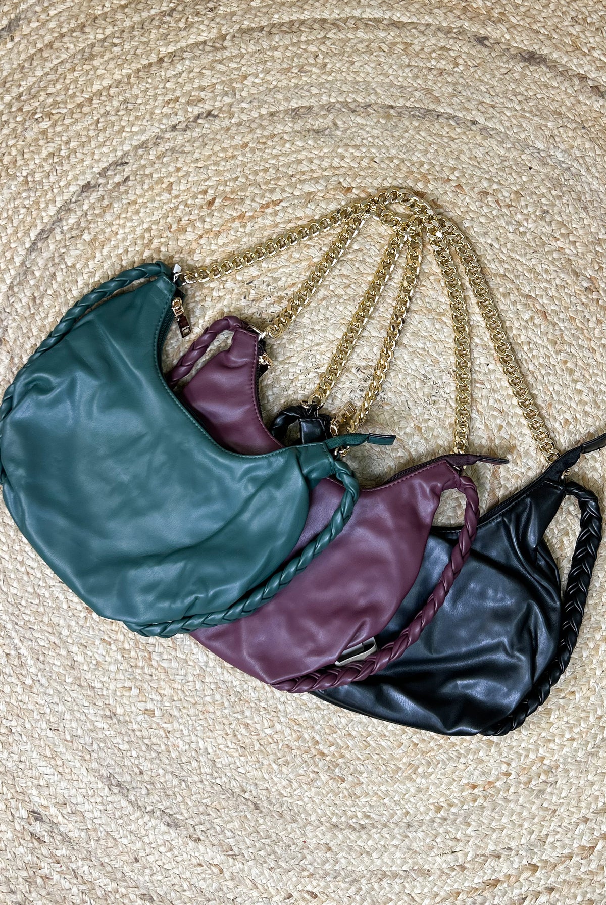 Elliot Braided Detail Satchel w/ Chain Strap-320 Bags-Jen & Co.-Heathered Boho Boutique, Women's Fashion and Accessories in Palmetto, FL