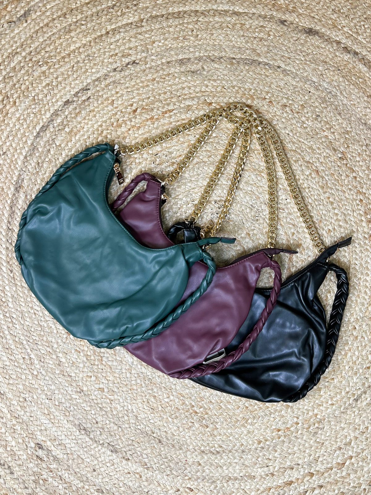 Elliot Braided Detail Satchel w/ Chain Strap-320 Bags-Jen & Co.-Heathered Boho Boutique, Women's Fashion and Accessories in Palmetto, FL