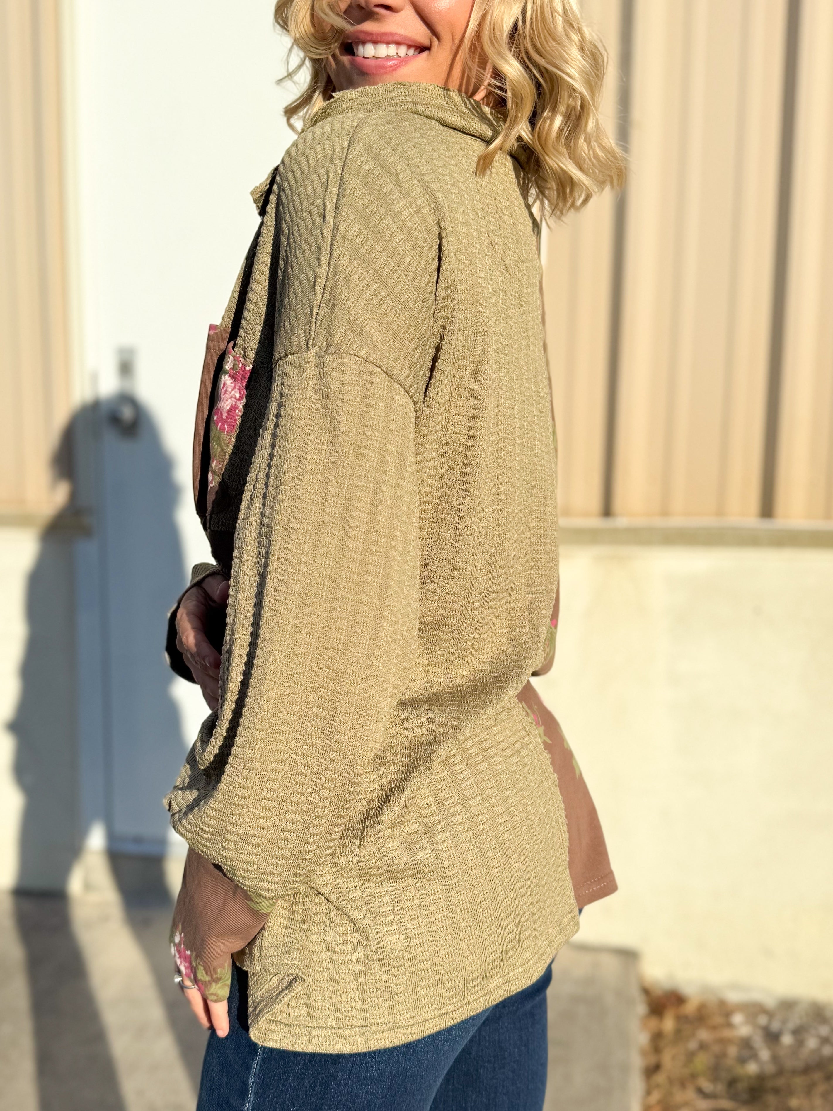 Secret Garden Button Top-120 LONG SLEEVE TOPS-Davi & Dani-Heathered Boho Boutique, Women's Fashion and Accessories in Palmetto, FL