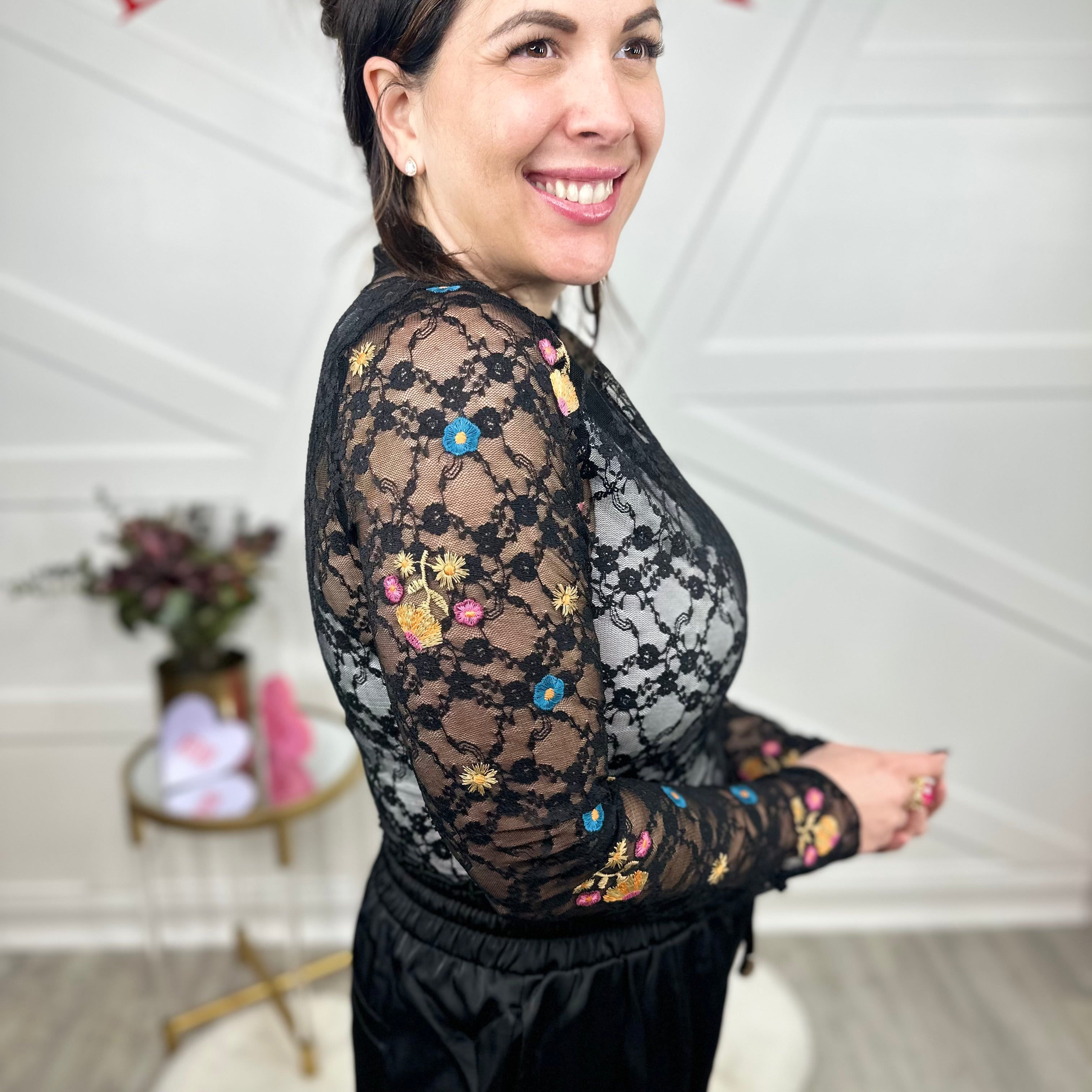 Soft Spoken Mesh Top-120 Long Sleeve Tops-Easel-Heathered Boho Boutique, Women's Fashion and Accessories in Palmetto, FL