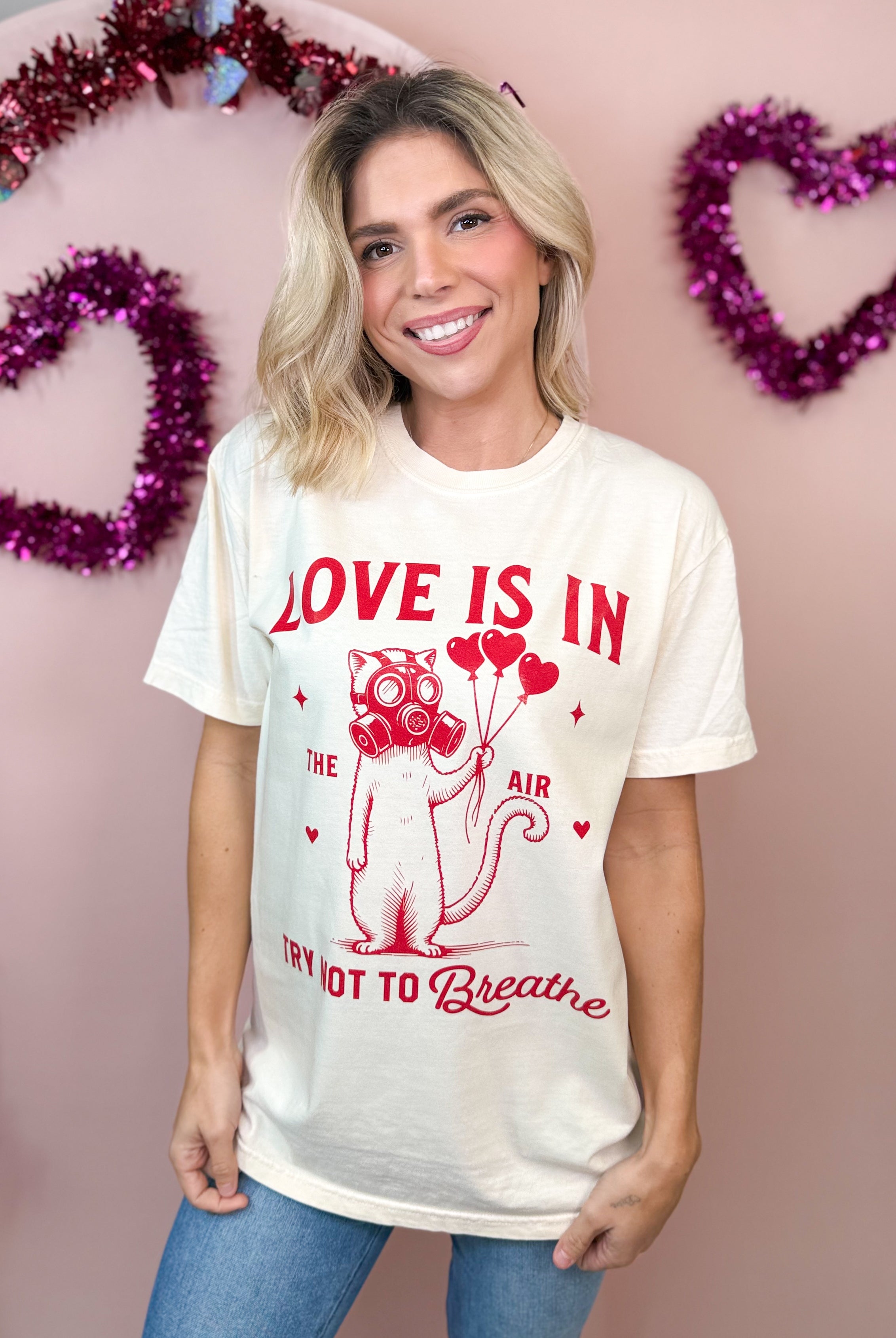 Love Is in the Air Graphic Tee-130 Graphic Tees-Heathered Boho-Heathered Boho Boutique, Women's Fashion and Accessories in Palmetto, FL