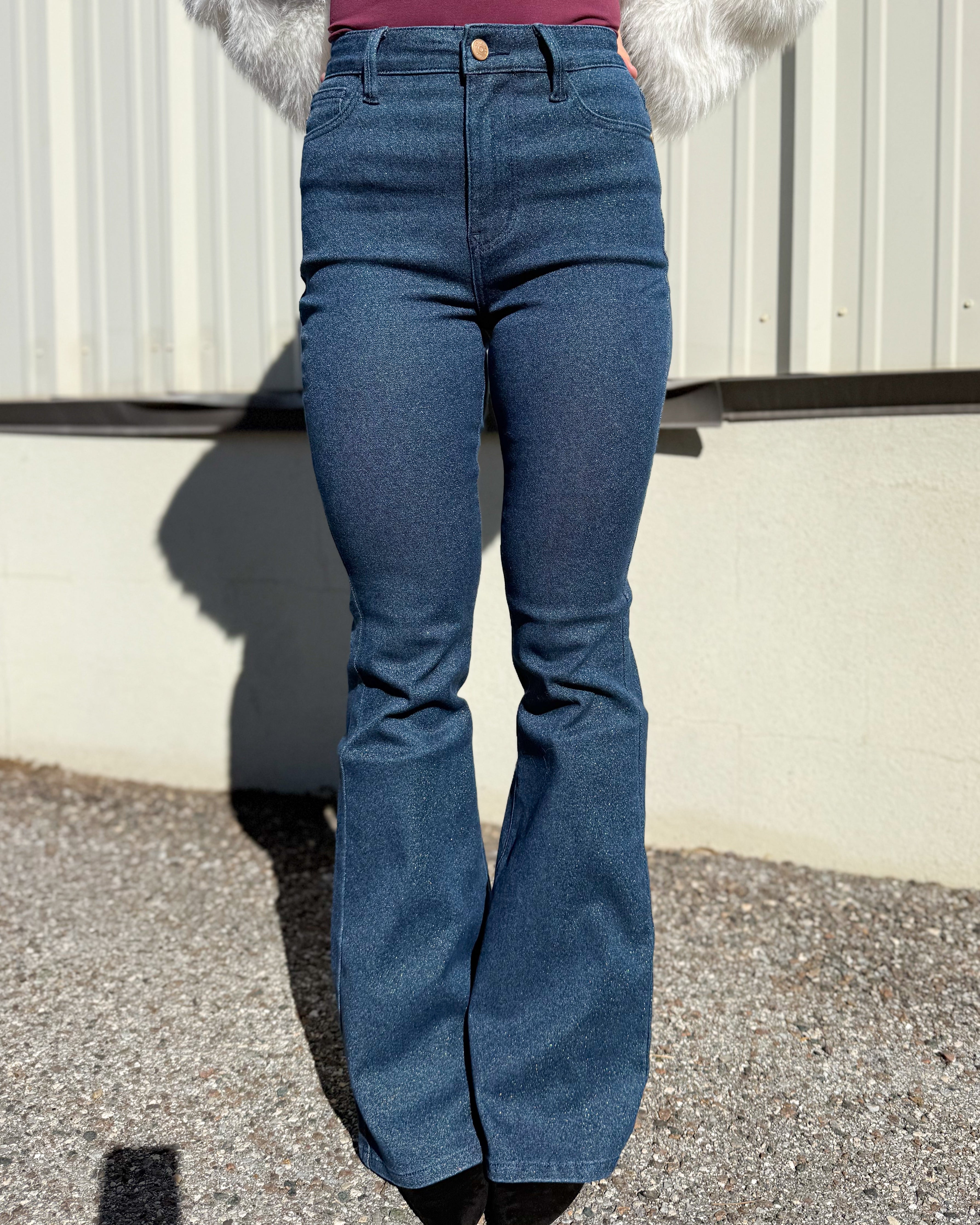 Twinkling Flare Jeans by Judy Blue-190 JEANS-Judy Blue-Heathered Boho Boutique, Women's Fashion and Accessories in Palmetto, FL