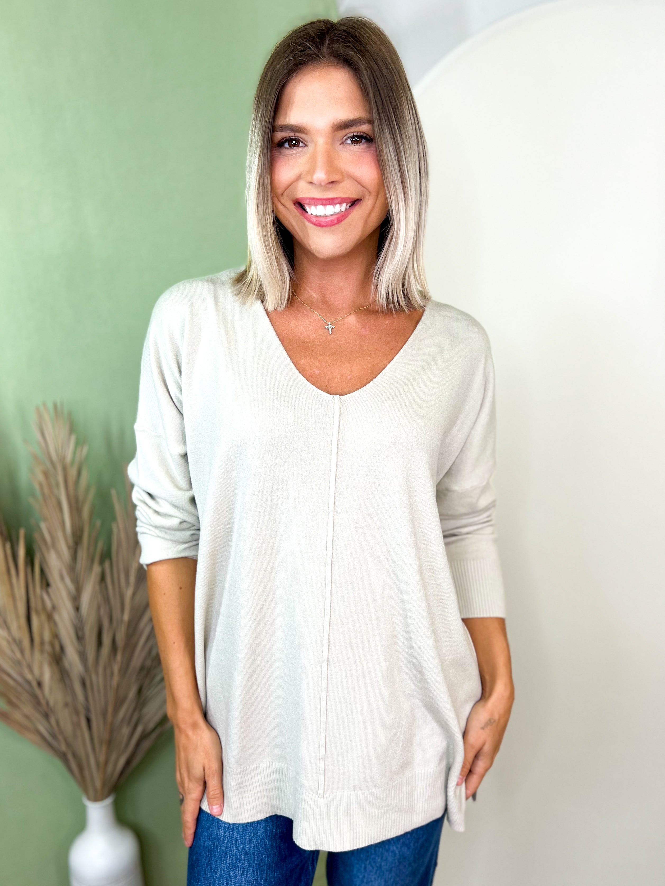The Lola Long Sleeve Top-120 LONG SLEEVE TOPS-ZENANA-Heathered Boho Boutique, Women's Fashion and Accessories in Palmetto, FL