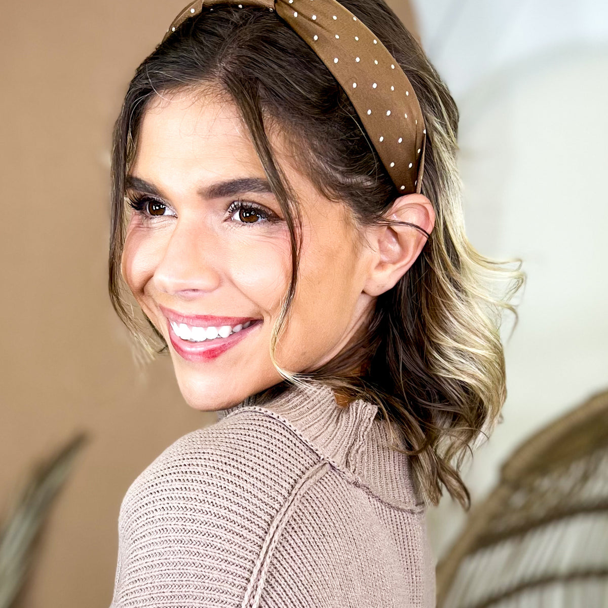Polka Dot Knotted Headband-330 Headwear-Love & Repeat-Heathered Boho Boutique, Women's Fashion and Accessories in Palmetto, FL