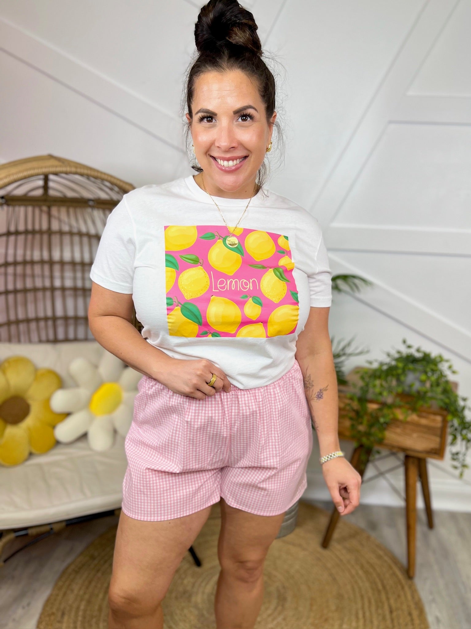Fresh Squeeze Lemon Tee-110 SHORT SLEEVE TOP-GEEGEE-Heathered Boho Boutique, Women's Fashion and Accessories in Palmetto, FL