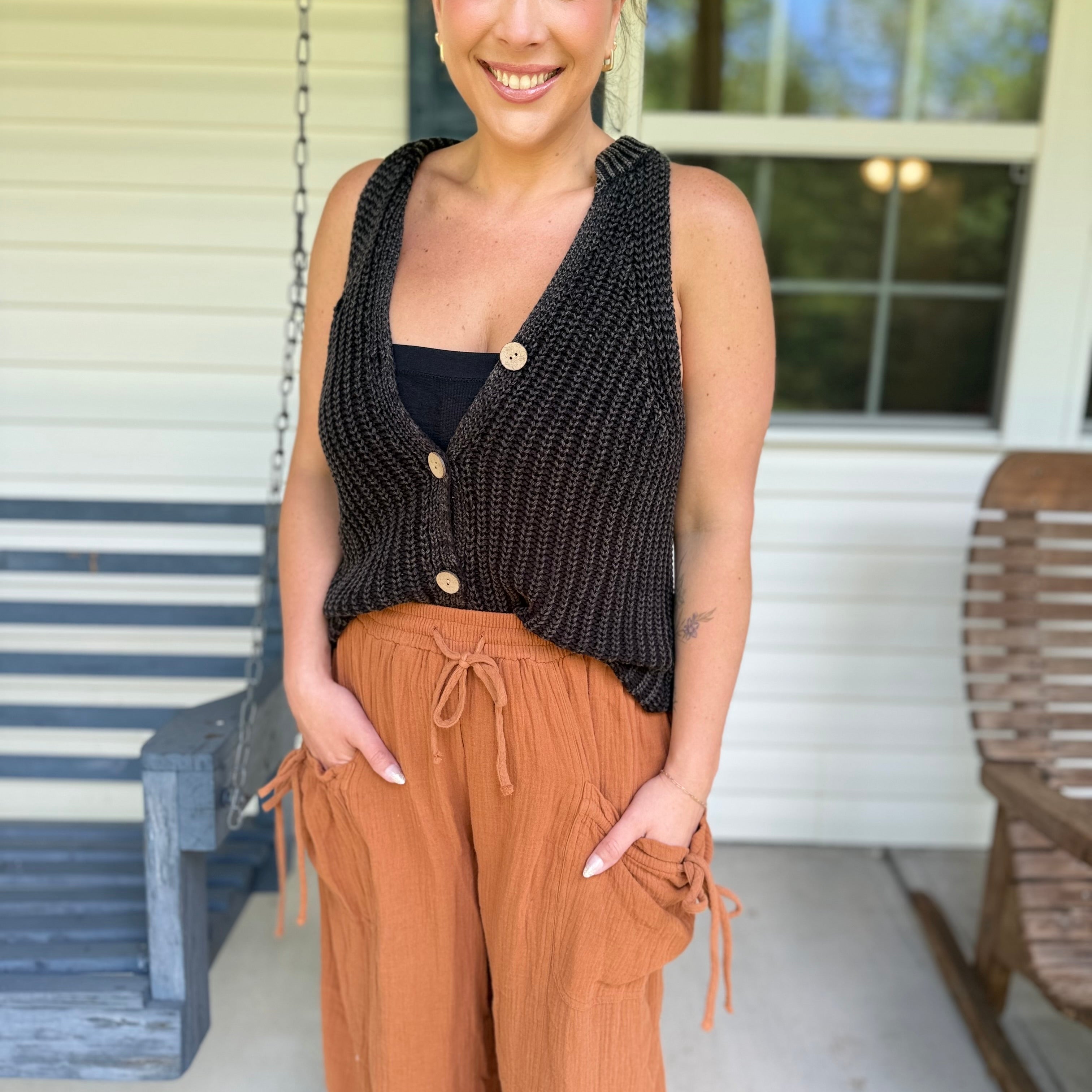 Paris Vest Top-220 Cardigans/ Kimonos-White Birch-Heathered Boho Boutique, Women's Fashion and Accessories in Palmetto, FL