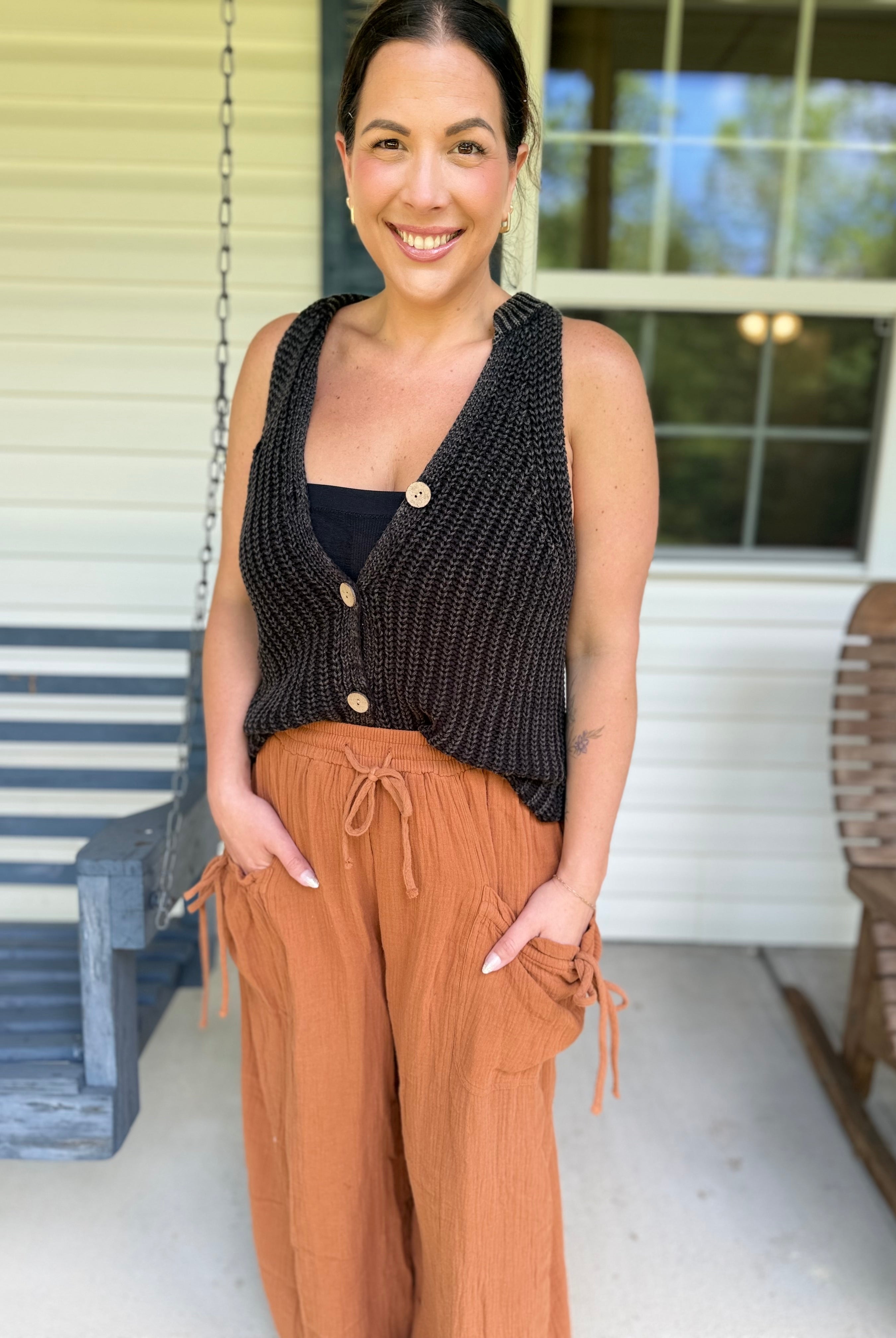 Paris Vest Top-220 Cardigans/ Kimonos-White Birch-Heathered Boho Boutique, Women's Fashion and Accessories in Palmetto, FL