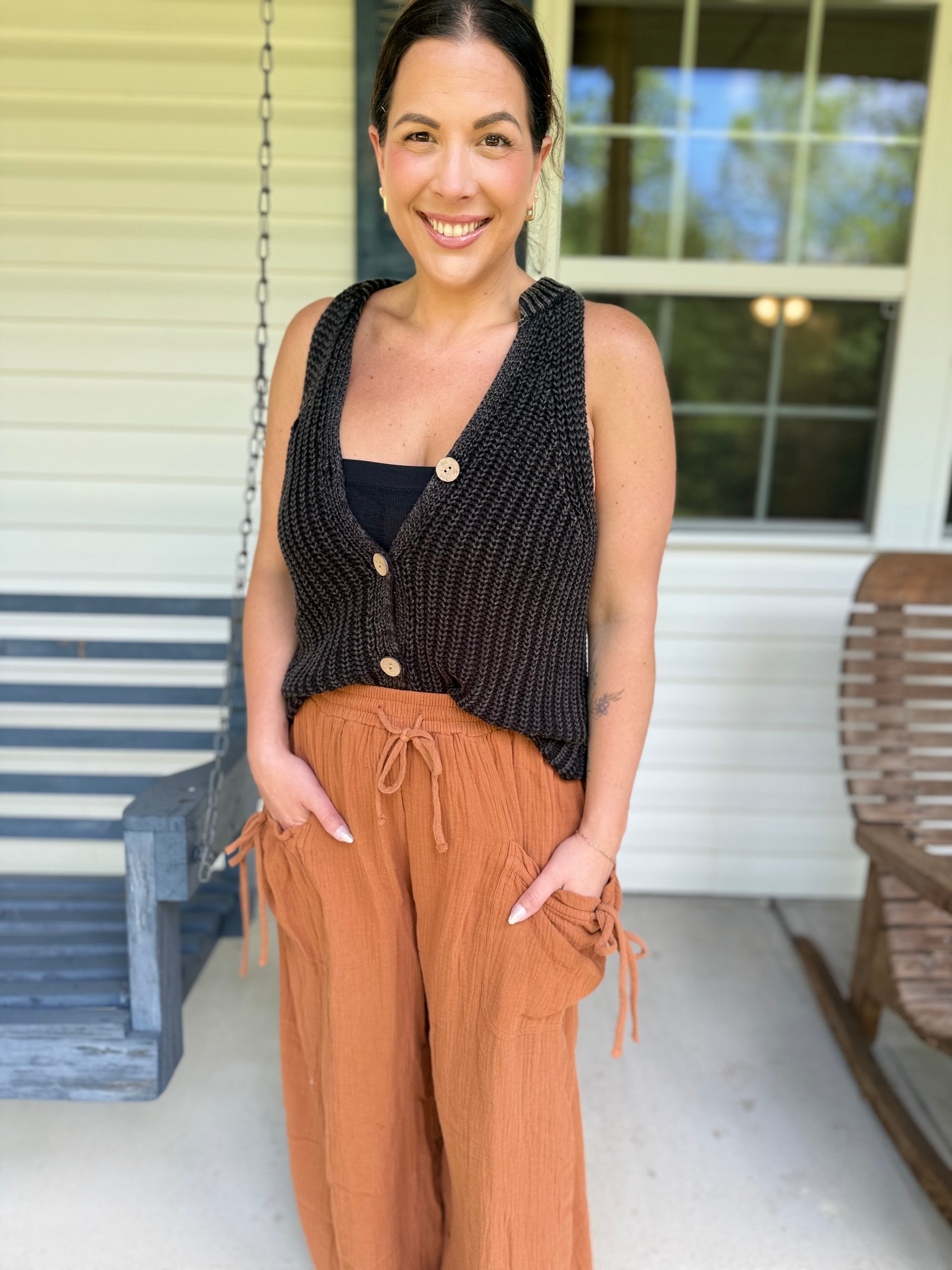 Paris Vest Top-220 Cardigans/ Kimonos-White Birch-Heathered Boho Boutique, Women's Fashion and Accessories in Palmetto, FL