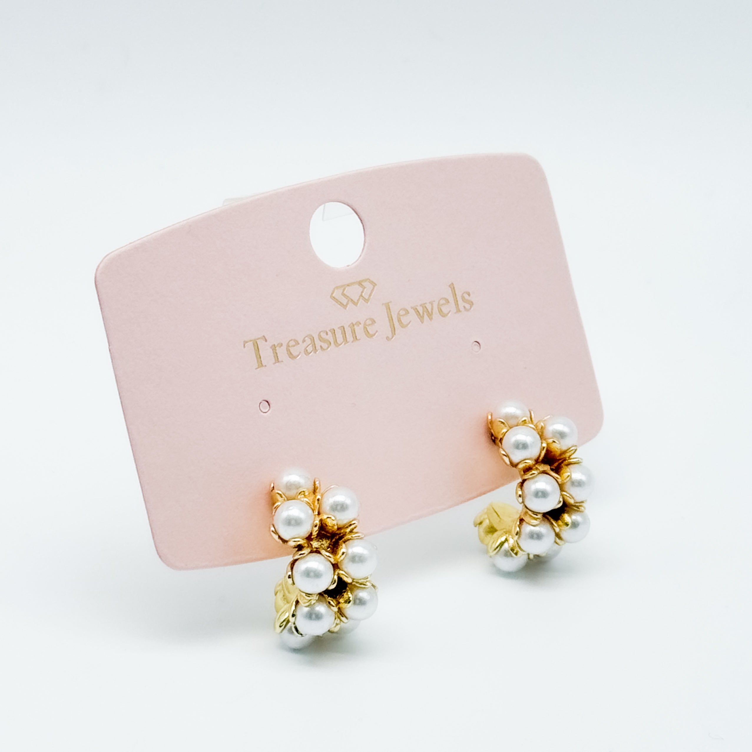 DOORBUSTER: Pearls and Gold Hoop-310 Jewelry-Treasure Jewels-Heathered Boho Boutique, Women's Fashion and Accessories in Palmetto, FL