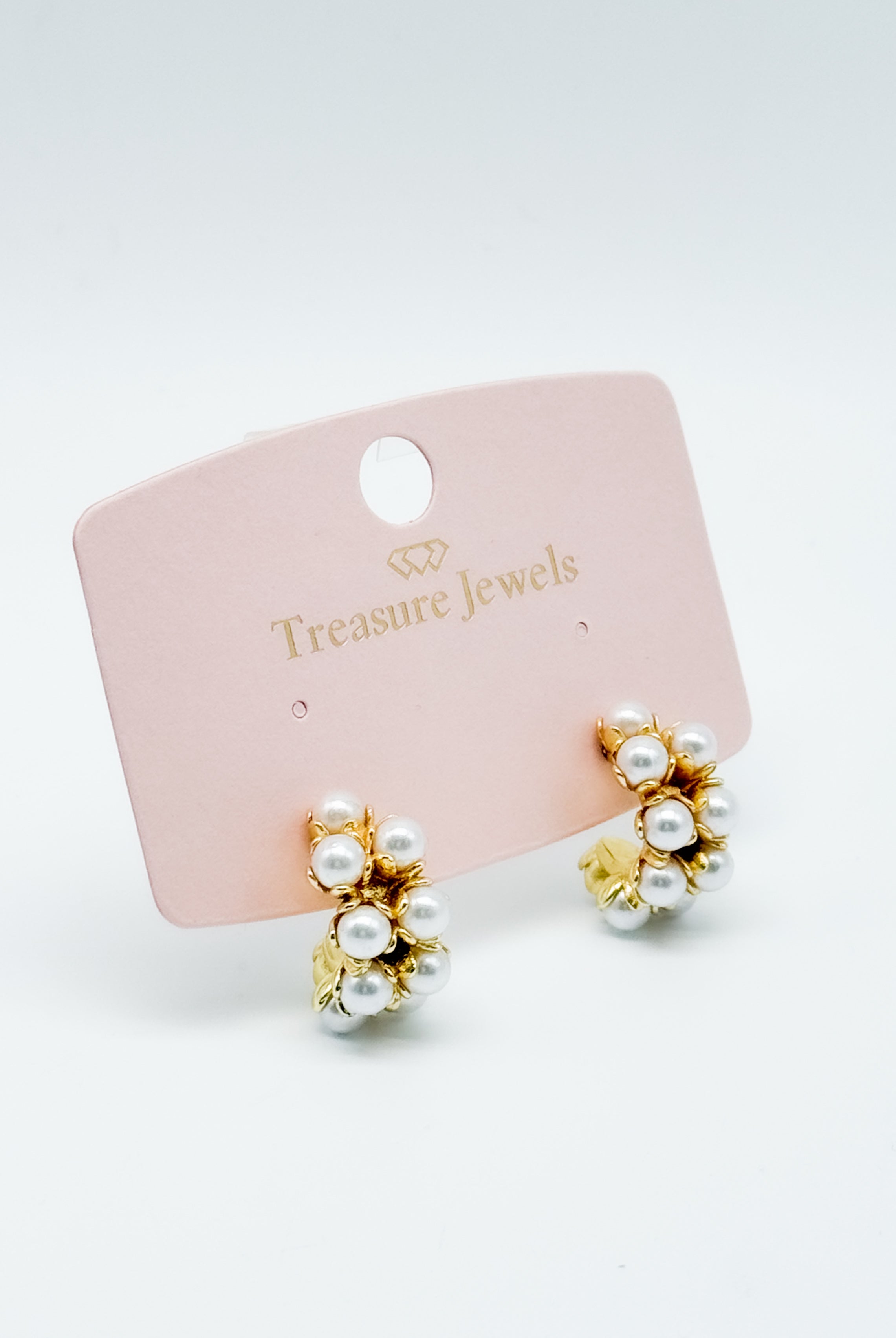 DOORBUSTER: Pearls and Gold Hoop-310 Jewelry-Treasure Jewels-Heathered Boho Boutique, Women's Fashion and Accessories in Palmetto, FL