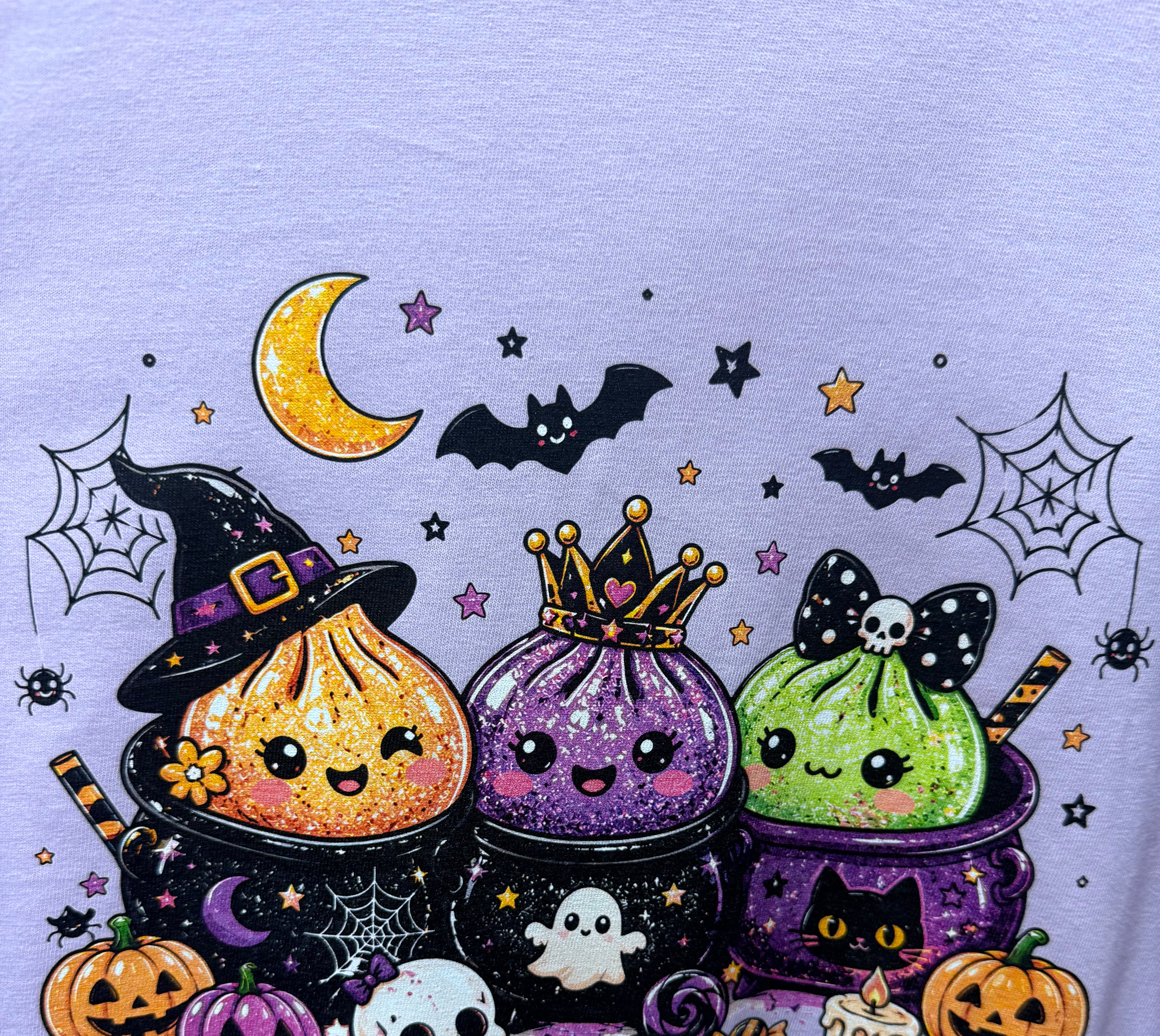Halloween Dumplings Graphic Tee-130 Graphic Tees-Heathered Boho-Heathered Boho Boutique, Women's Fashion and Accessories in Palmetto, FL