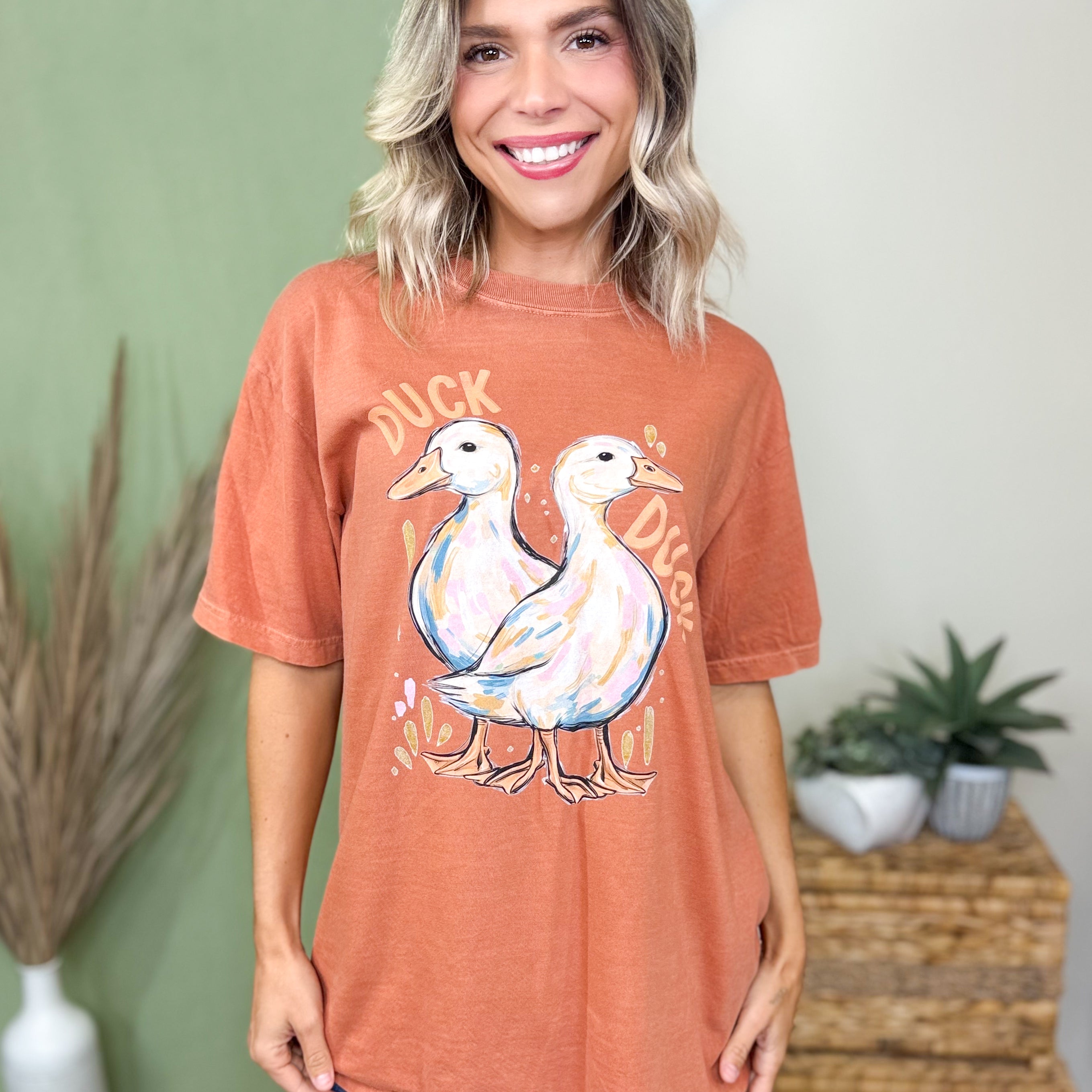 Duck Duck Goose Graphic Tee-130 Graphic Tees-Heathered Boho-Heathered Boho Boutique, Women's Fashion and Accessories in Palmetto, FL