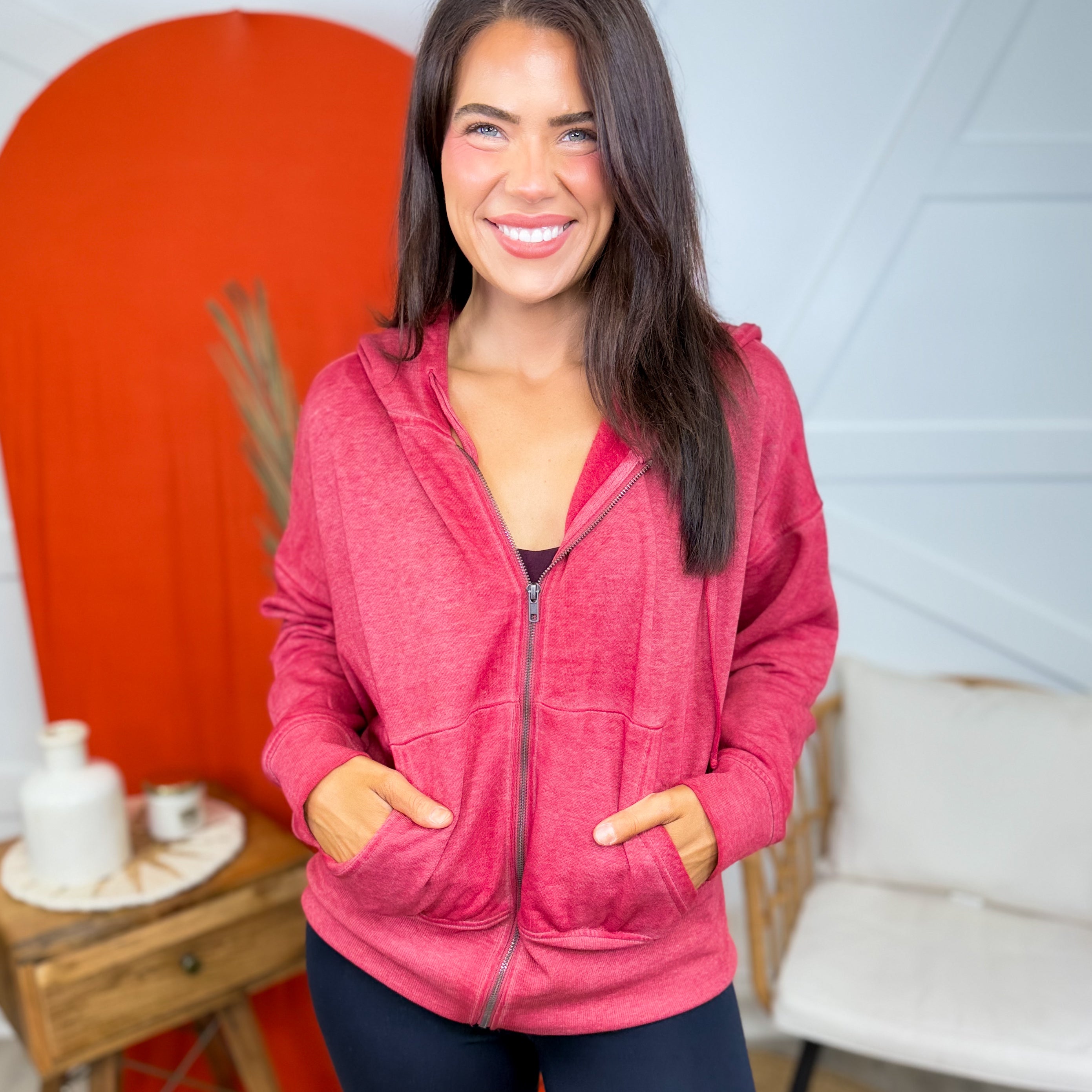RESTOCK: Cozy Fleece Hoodie-210 Hoodies-Mono B-Heathered Boho Boutique, Women's Fashion and Accessories in Palmetto, FL