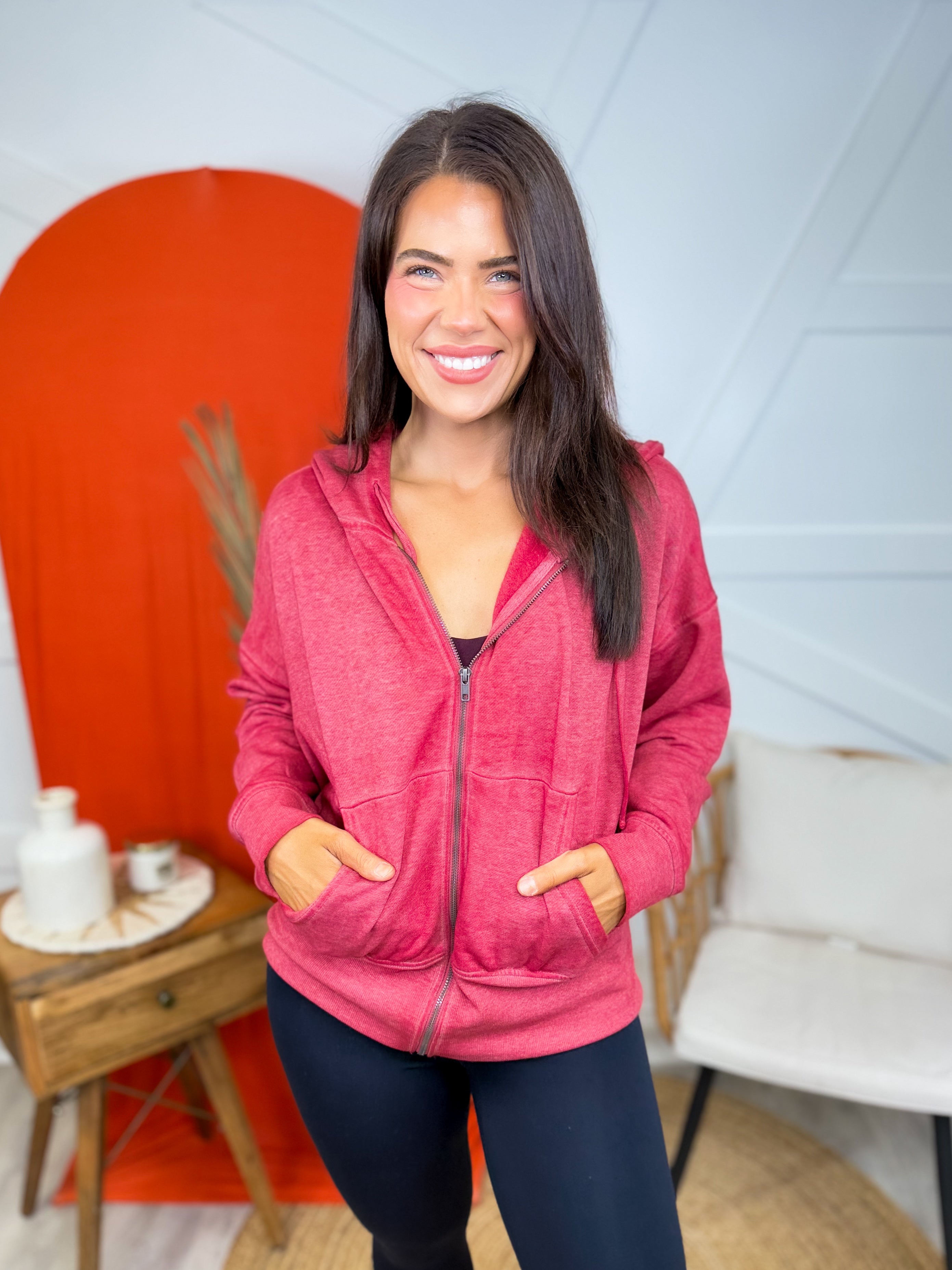 RESTOCK: Cozy Fleece Hoodie-210 Hoodies-Mono B-Heathered Boho Boutique, Women's Fashion and Accessories in Palmetto, FL