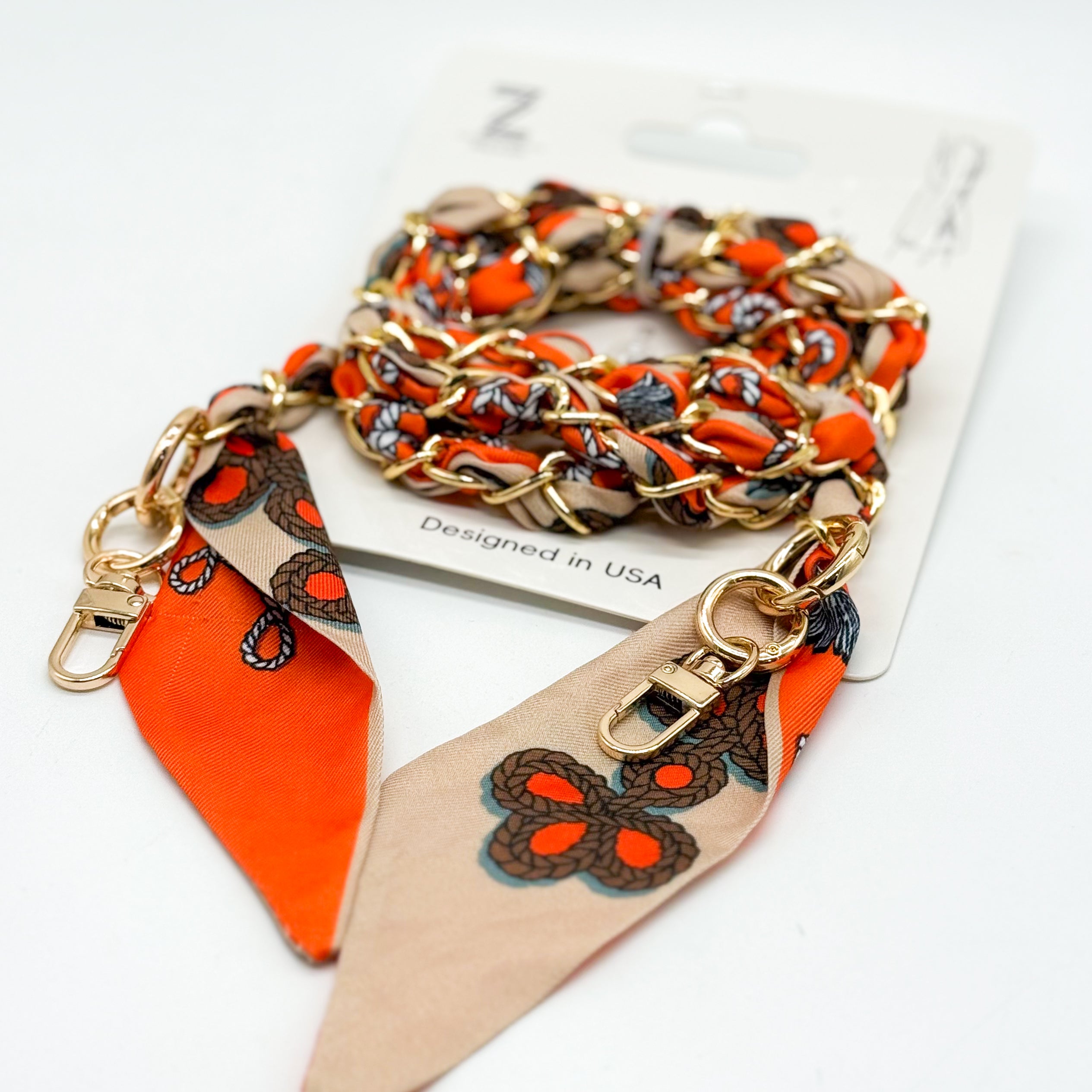 Silk Scarf Phone Holder Crossbody-340 Other Accessories-Queens Designs-Heathered Boho Boutique, Women's Fashion and Accessories in Palmetto, FL